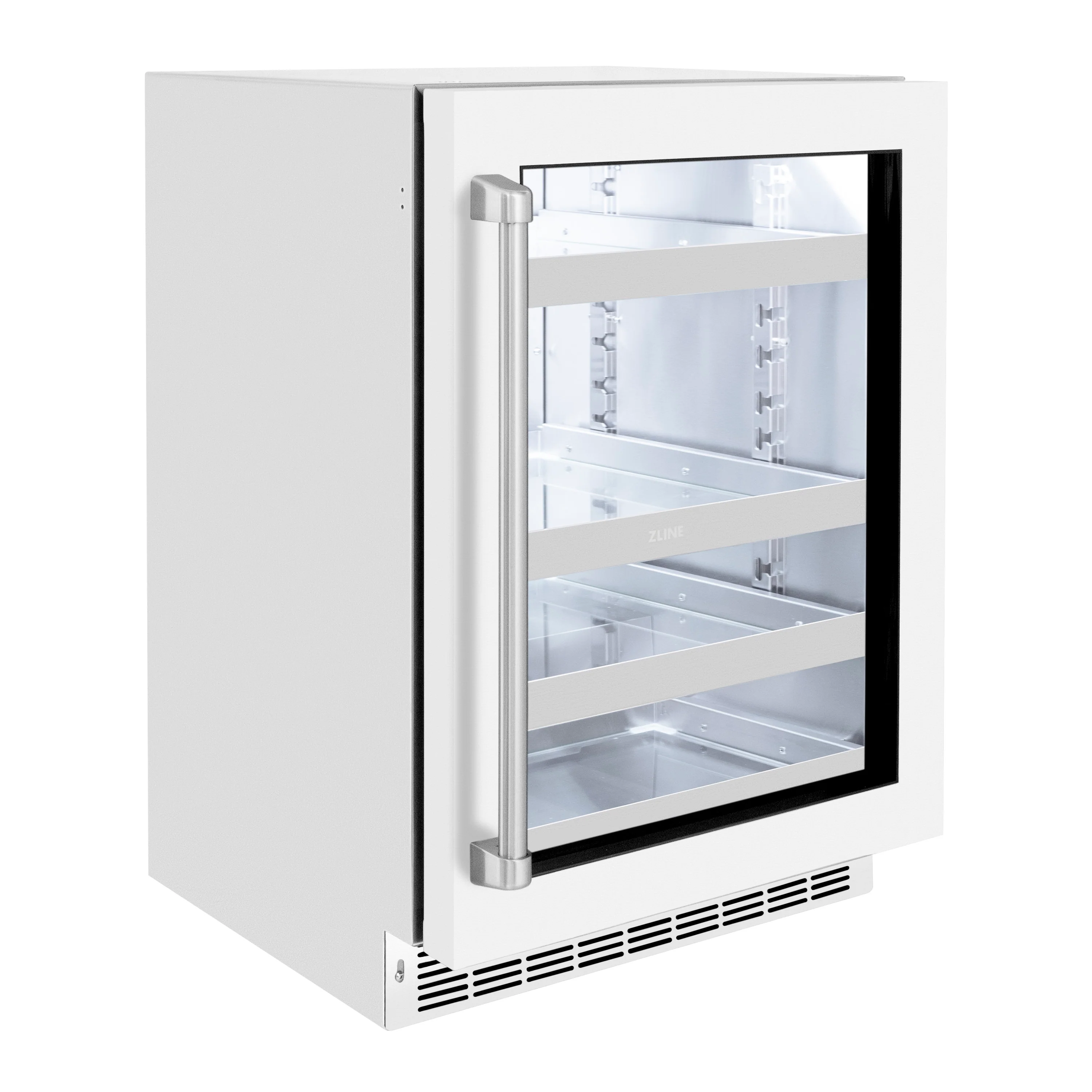 ZLINE 24 in. Touchstone 151 Can Beverage Fridge With White Matte Glass Door (RBSO-WM-24) - Image 4