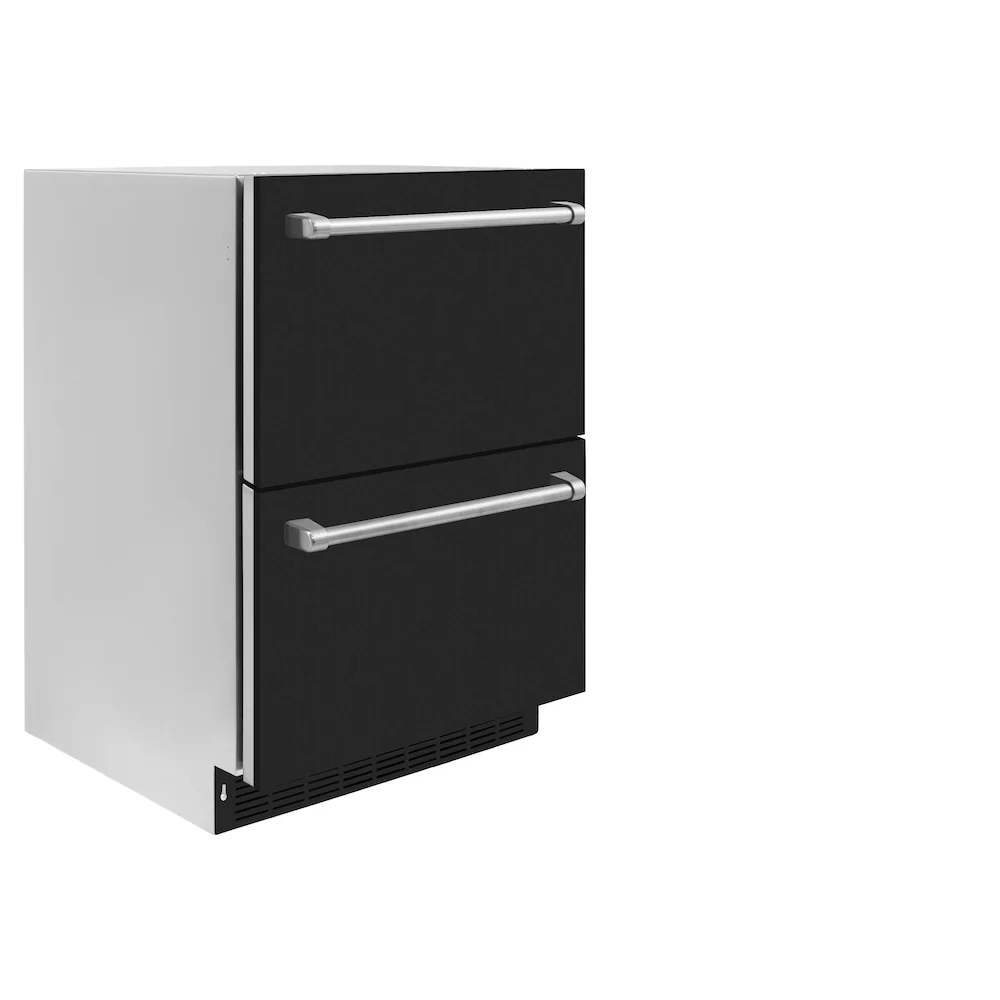 ZLINE 24 in. Touchstone 168 Can Outdoor-Rated Dual Refrigerator Drawer with Black Matte Doors (RDSO-BLM-24) - Image 5