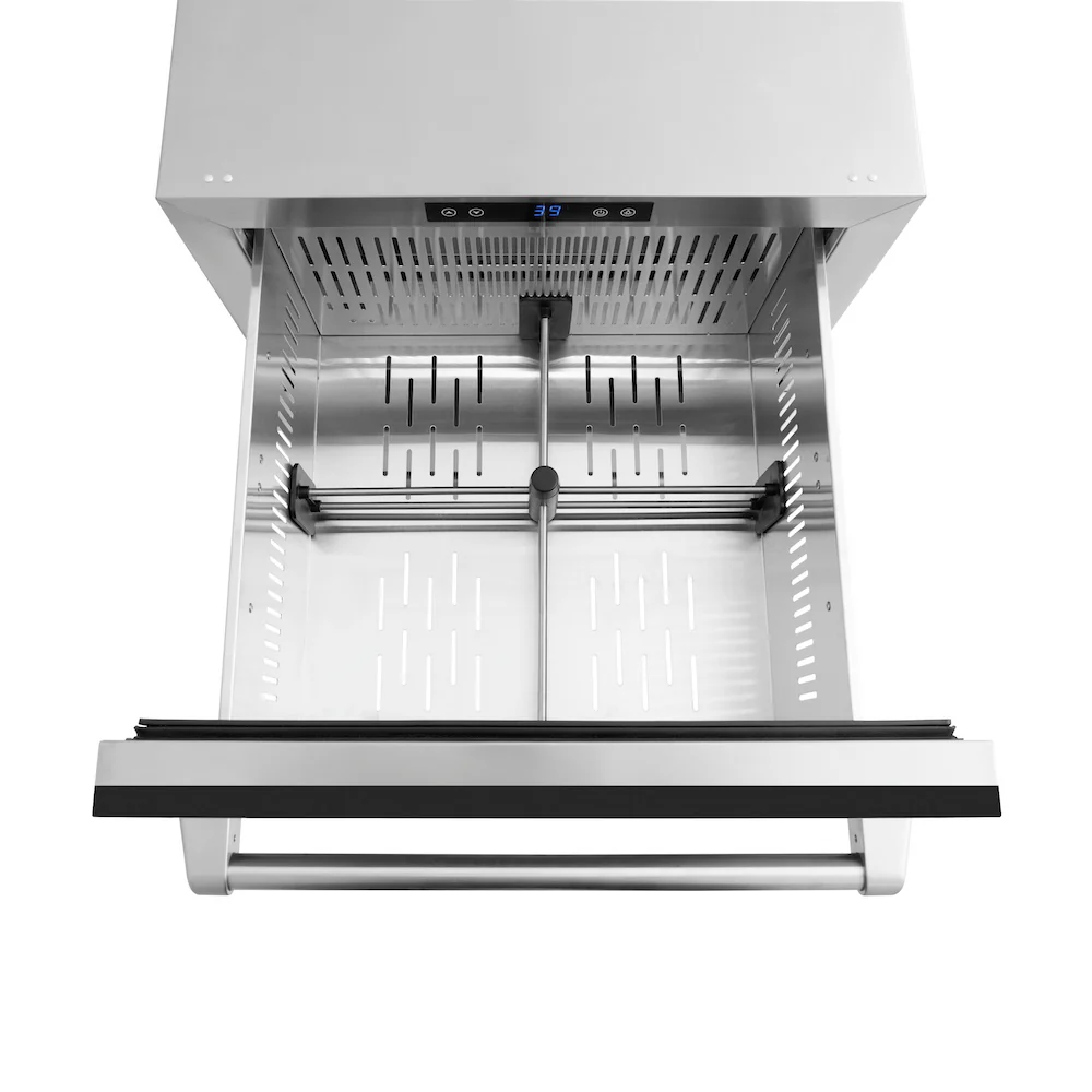 ZLINE 24 in. Touchstone 168 Can Outdoor-Rated Dual Refrigerator Drawer with Black Matte Doors (RDSO-BLM-24) - Image 7