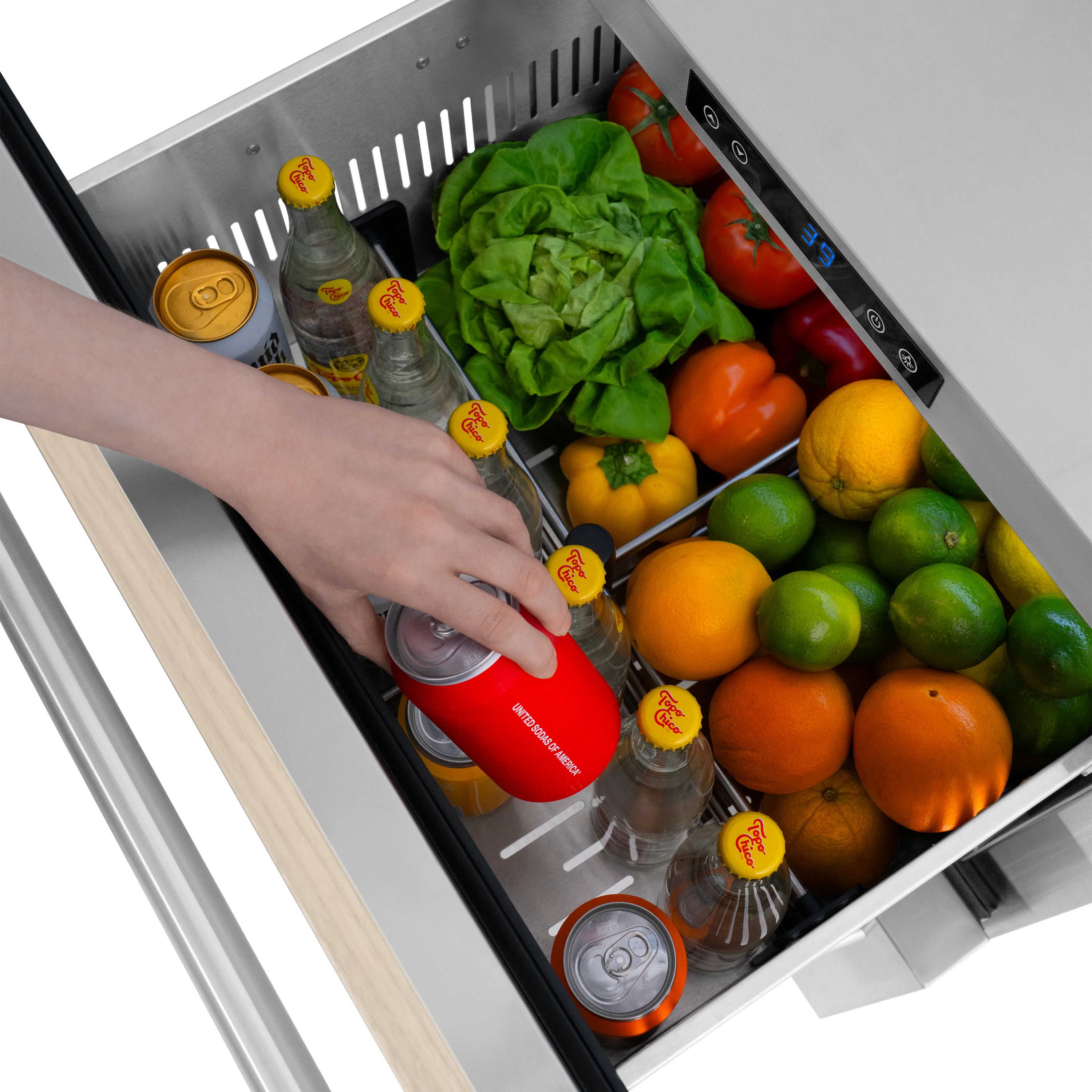 ZLINE 24 in. Touchstone 168 Can Outdoor-Rated Dual Refrigerator Drawer with Panel-Ready Doors (RDSPO-24) - Image 19