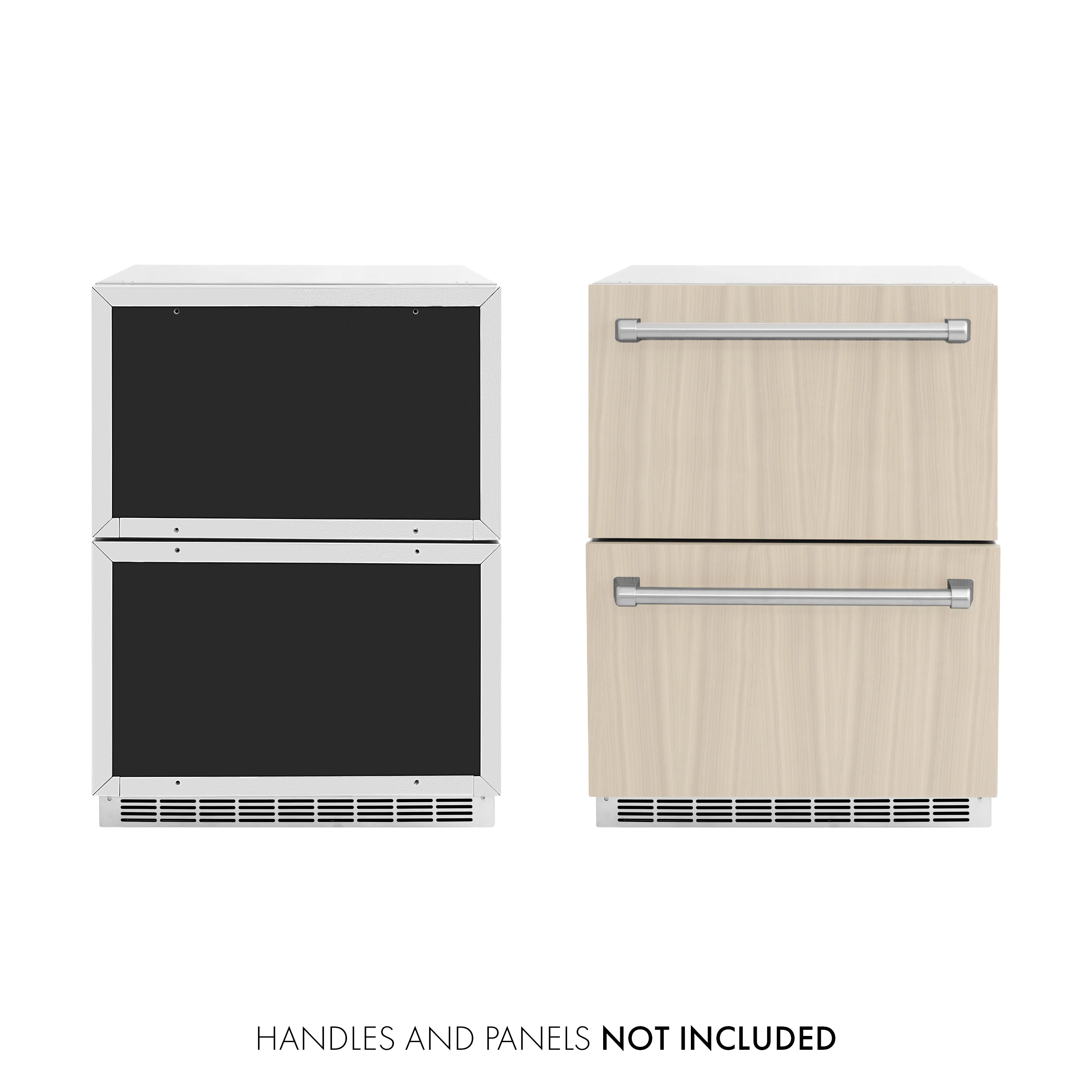 ZLINE 24 in. Touchstone 168 Can Outdoor-Rated Dual Refrigerator Drawer with Panel-Ready Doors (RDSPO-24) - Image 3