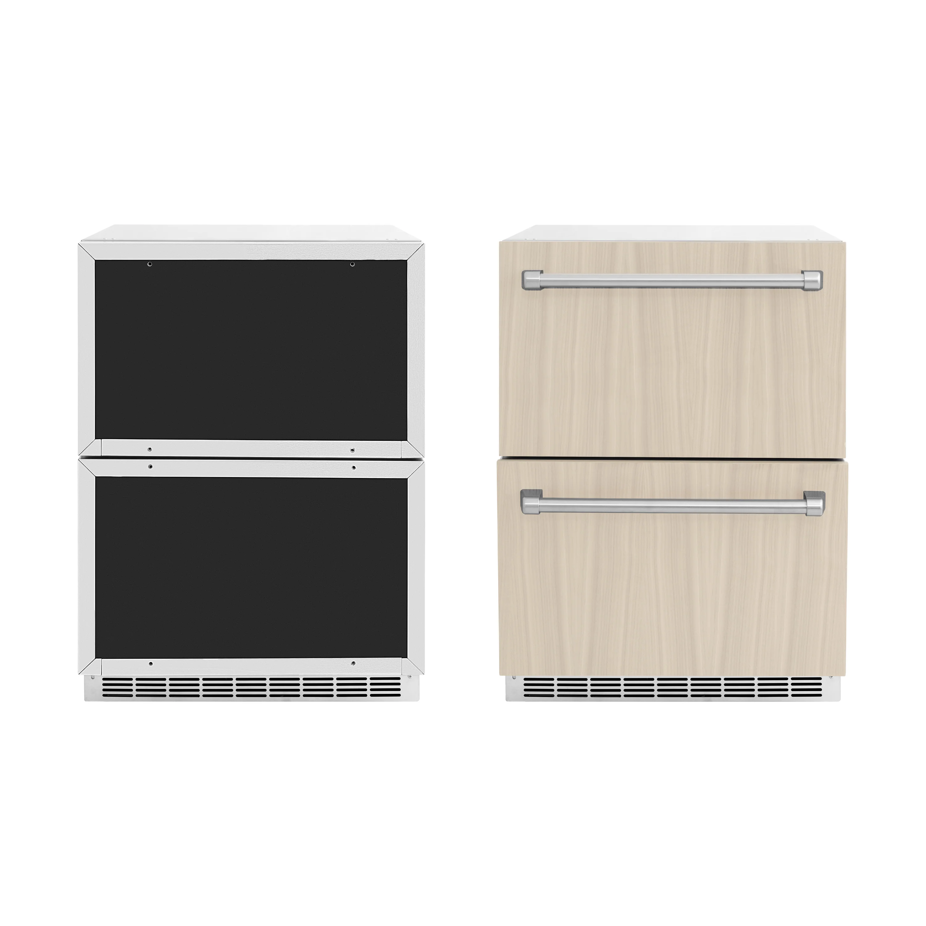 ZLINE 24 in. Touchstone 168 Can Outdoor-Rated Dual Refrigerator Drawer with Panel-Ready Doors (RDSPO-24) - Image 4