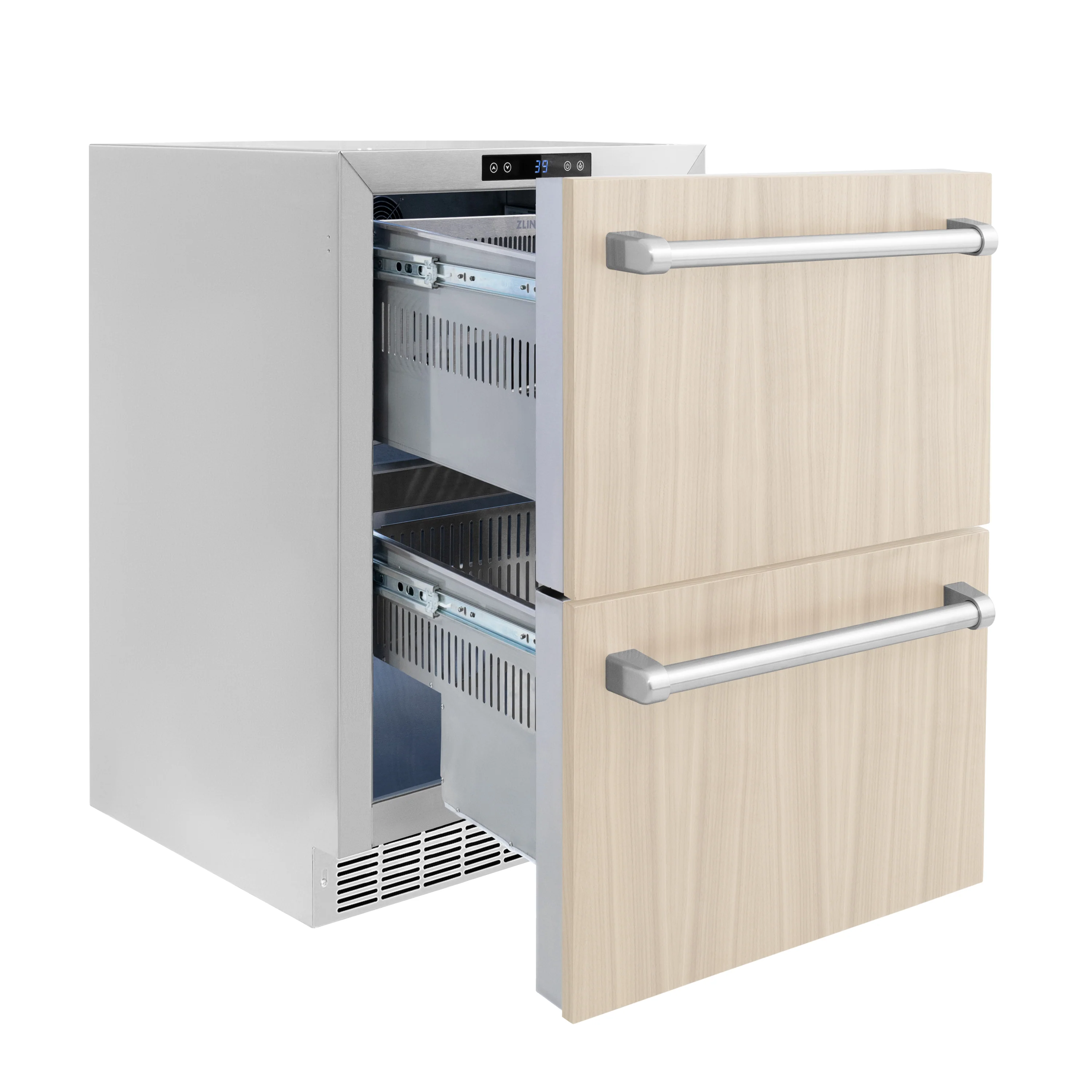 ZLINE 24 in. Touchstone 168 Can Outdoor-Rated Dual Refrigerator Drawer with Panel-Ready Doors (RDSPO-24) - Image 6