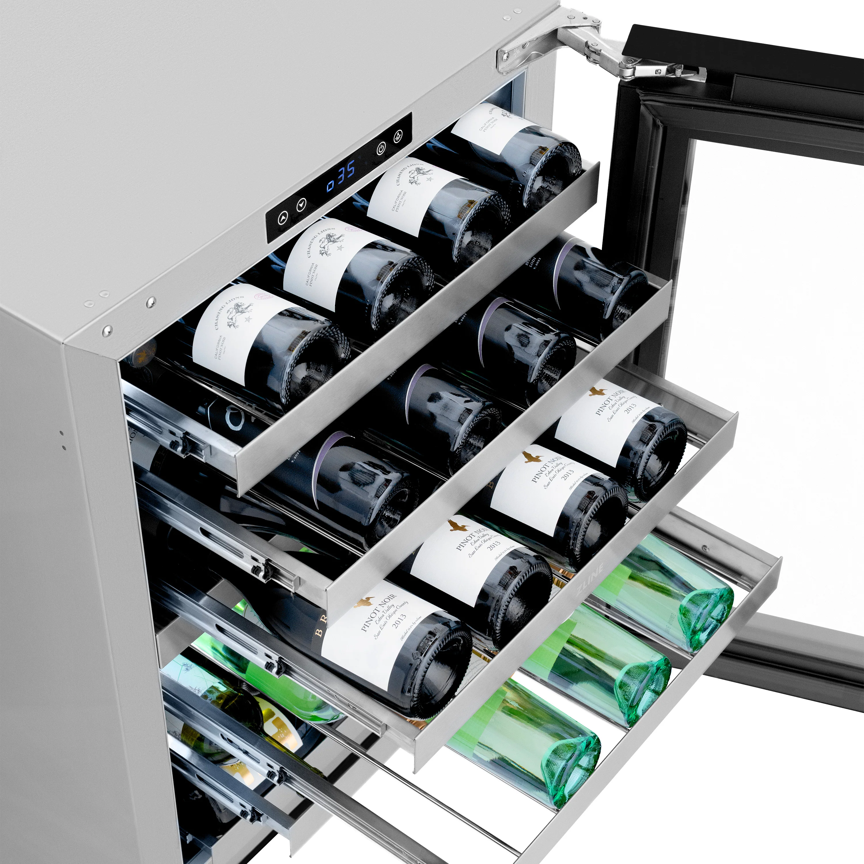 ZLINE 24 in. Touchstone Dual Zone 44 Bottle Wine Cooler With Black Matte Glass Door (RWDO-BLM-24) - Image 7
