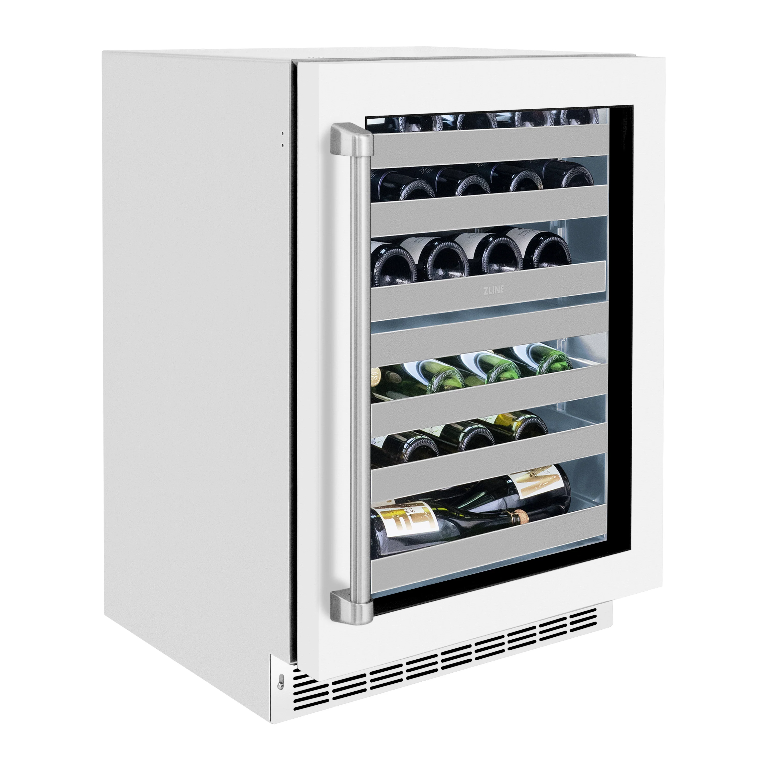 ZLINE 24 in. Touchstone Dual Zone 44 Bottle Wine Cooler With White Matte Glass Door (RWDO-WM-24) - Image 8