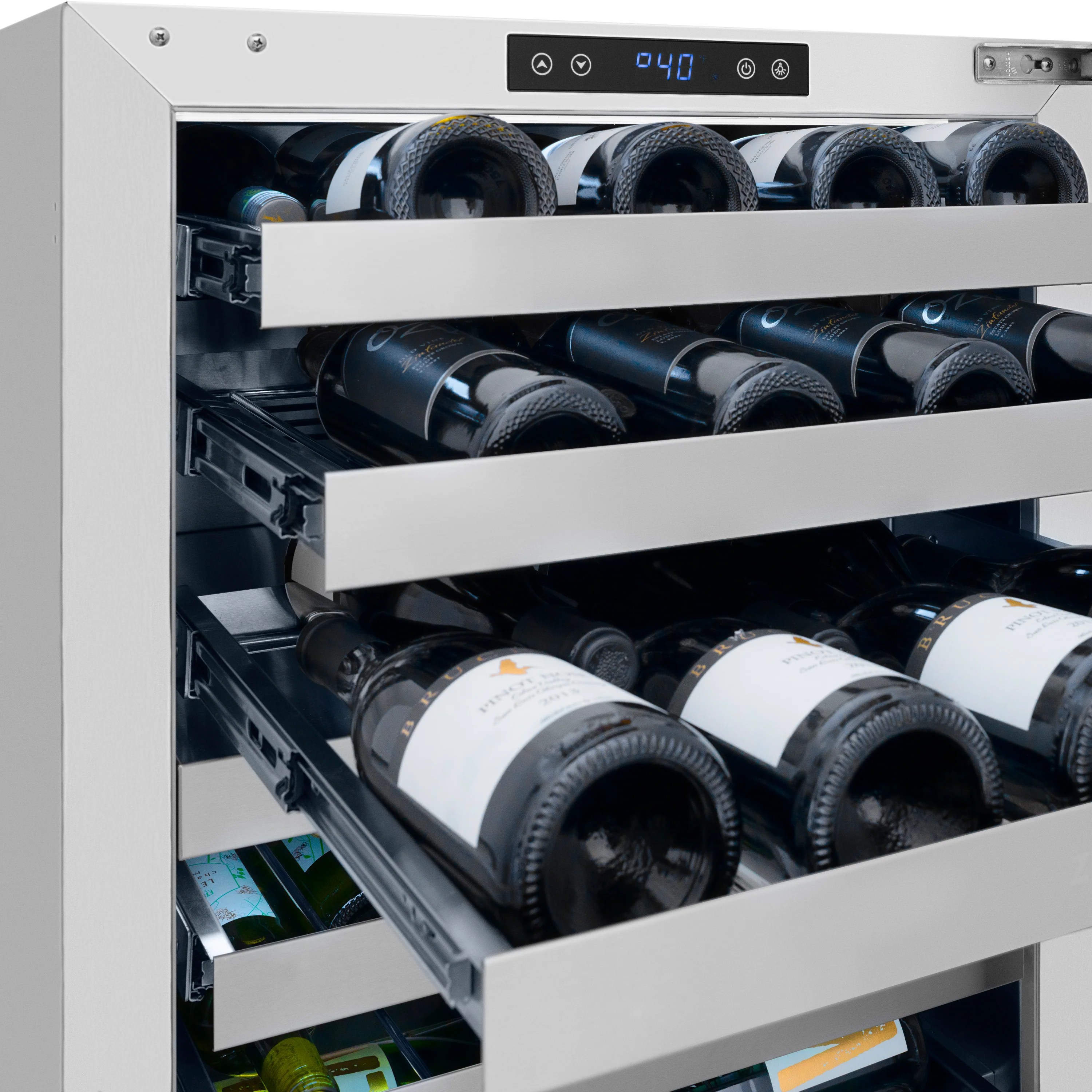 ZLINE 24 in. Touchstone Dual Zone 44 Bottle Wine Cooler With White Matte Glass Door (RWDO-WM-24) - Image 9