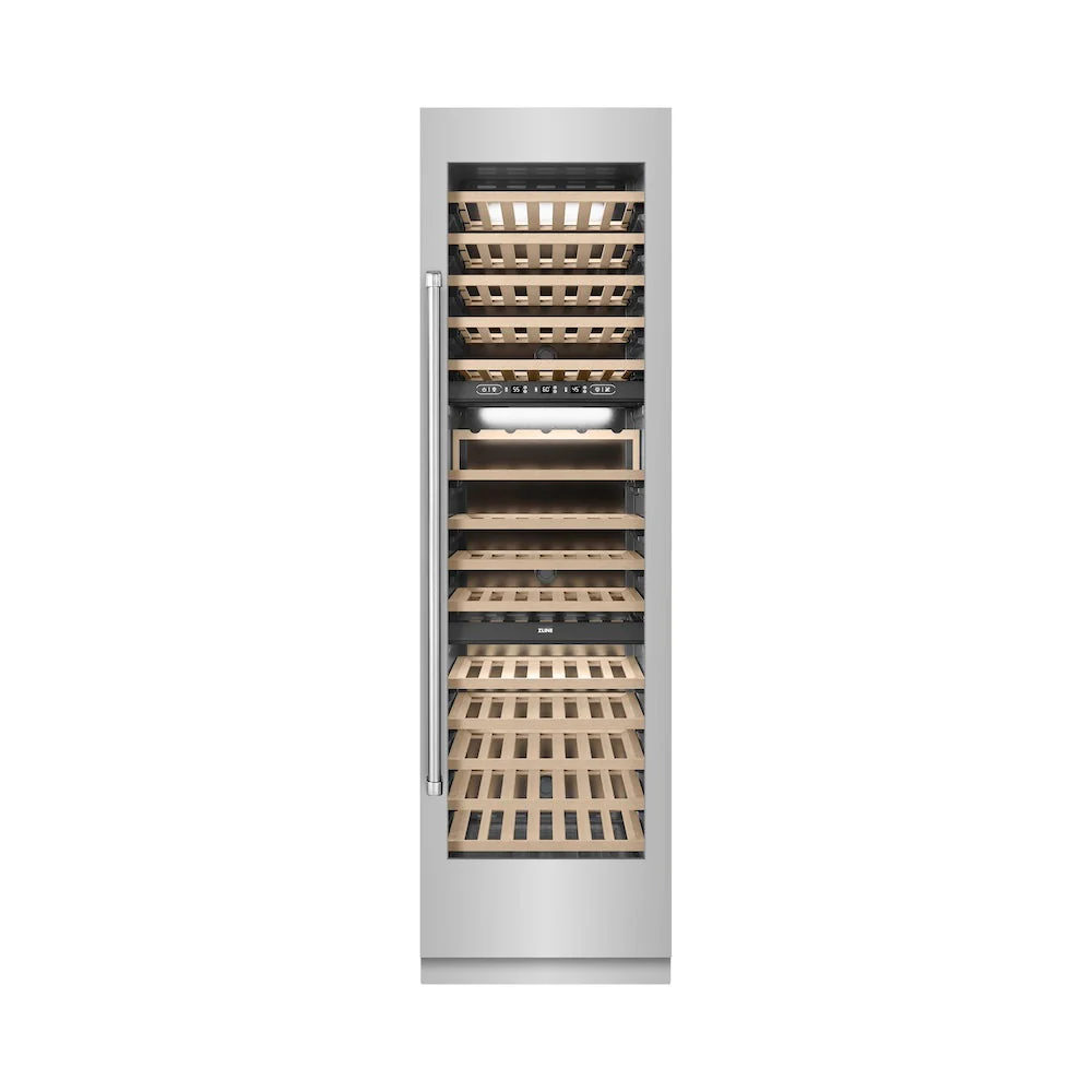 ZLINE 24 in. 12.4 cu. ft. Triple Zone 100 Bottle Column Wine Cooler in Stainless Steel (RCWV-304-24) - Image 5