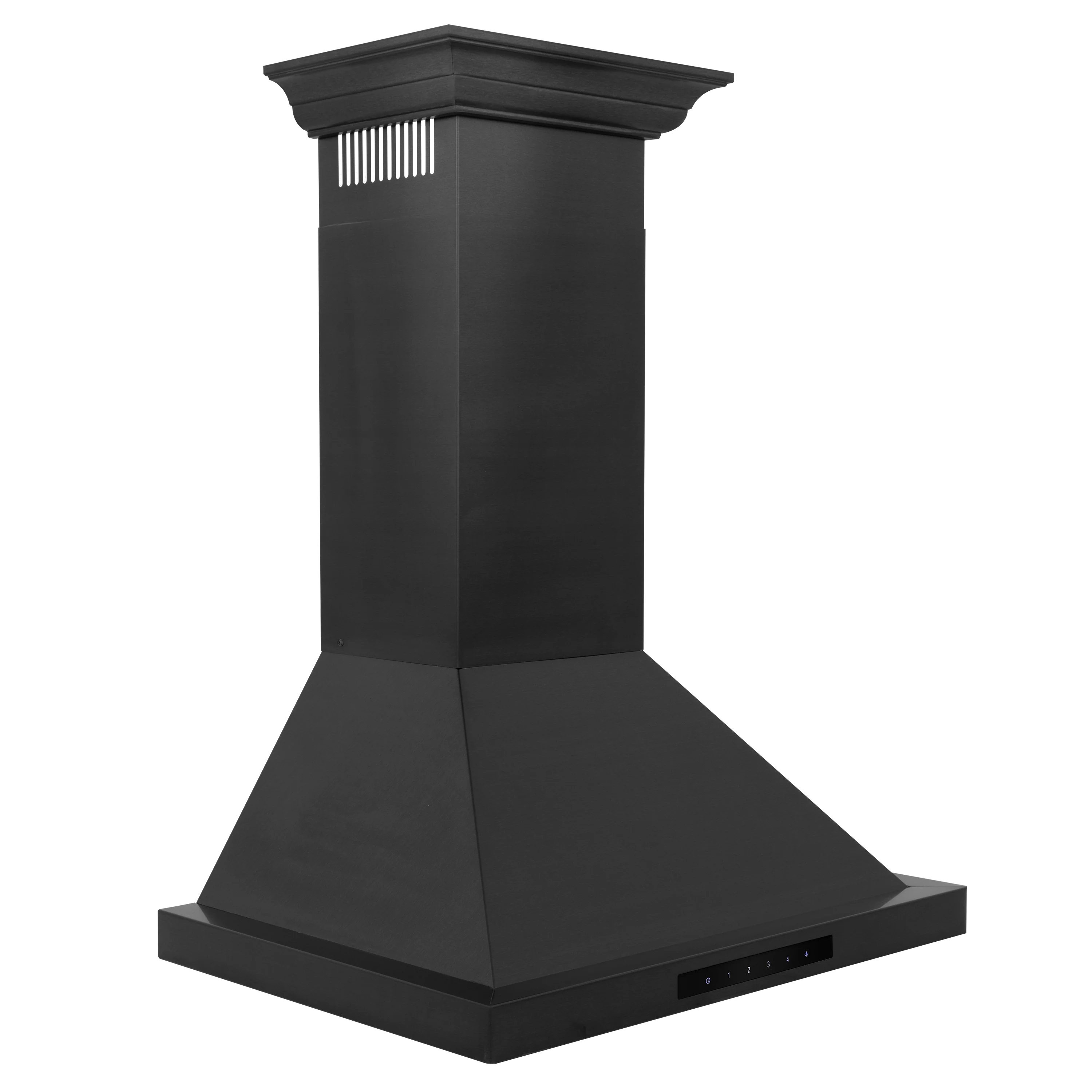 ZLINE 24" Convertible Vent Wall Mount Range Hood in Black Stainless Steel with Crown Molding (BSKBNCRN-24) - Image 3