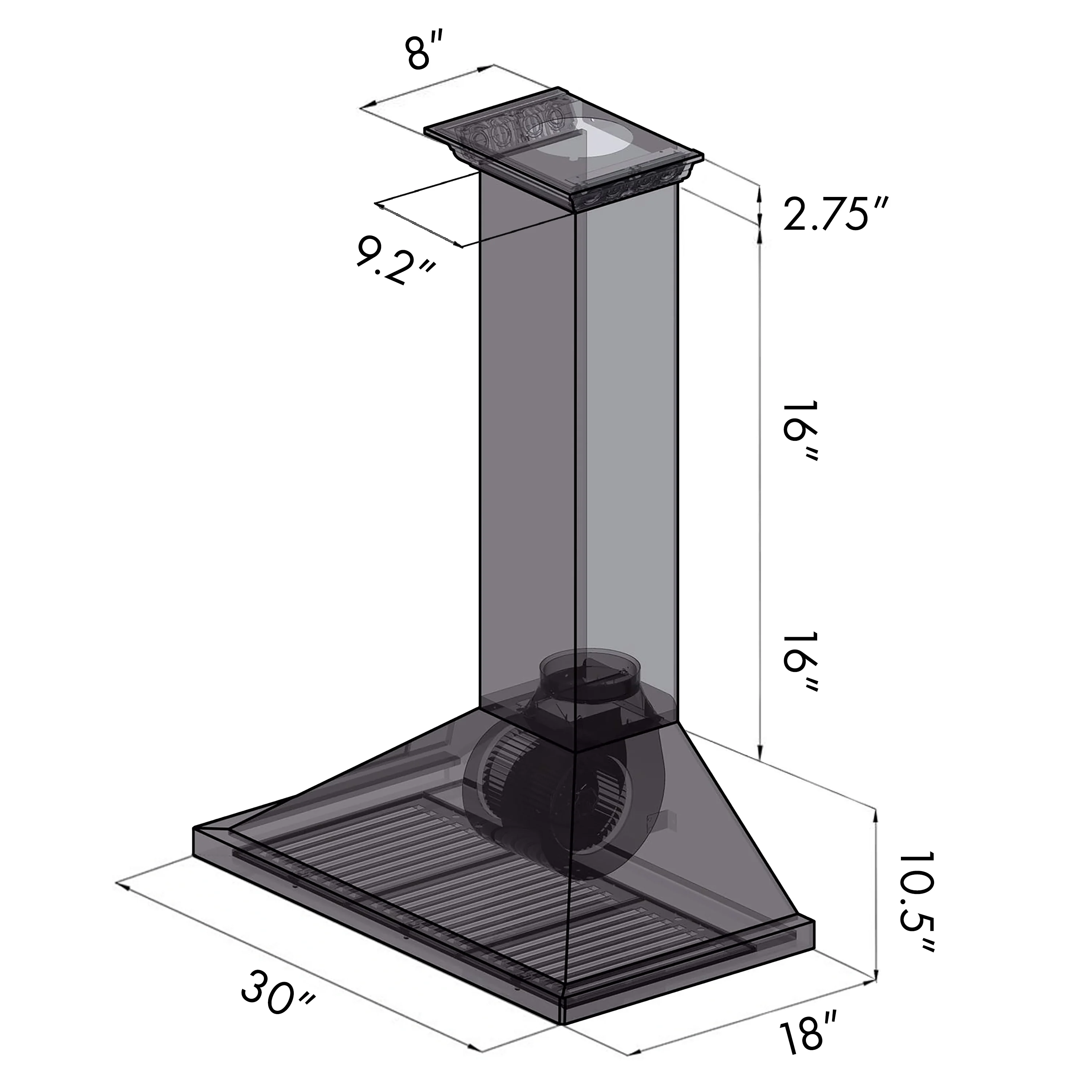 24" ZLINE CrownSound™Ducted Vent Wall Mount Range Hood in Stainless Steel with Built-in Bluetooth Speakers (KBCRN-BT-24) - Image 6