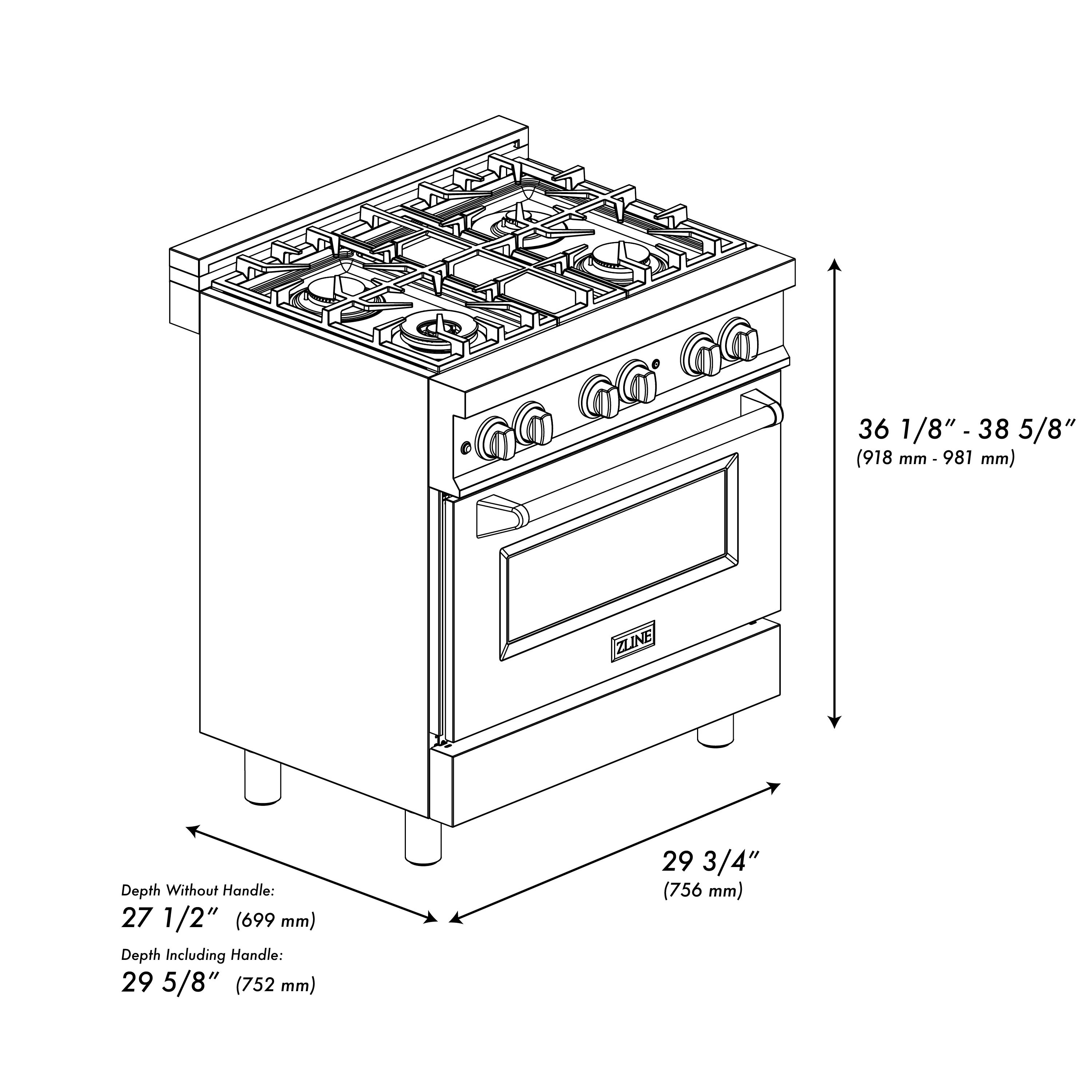 ZLINE 30" 4.0 cu. ft. Electric Oven and Gas Cooktop Dual Fuel Range with Griddle in Stainless Steel (RA-GR-30) - Image 10