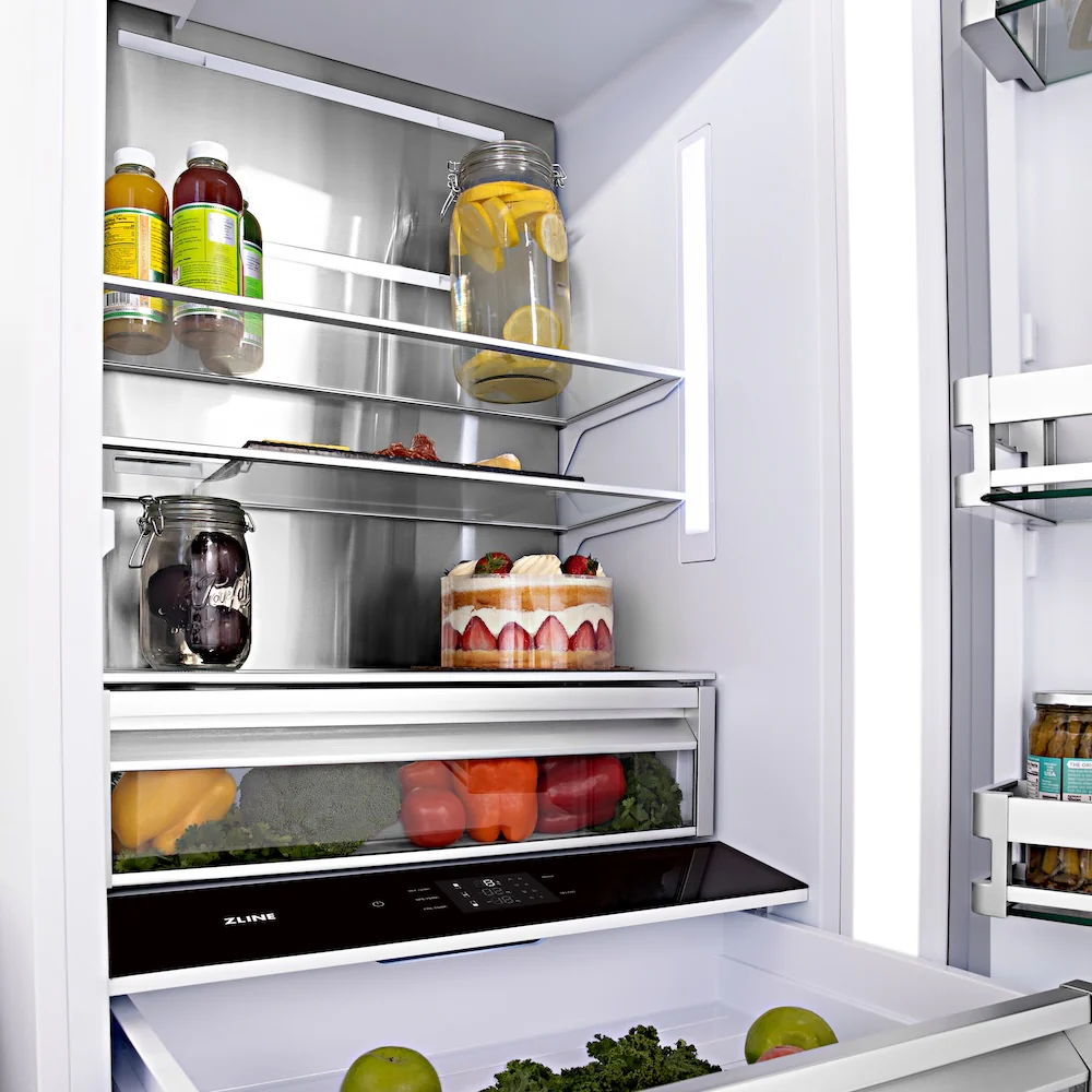 ZLINE 30 in. 16.1 cu. ft. Panel Ready Built-In Bottom Freezer Refrigerator with Water Dispenser and Ice Maker (RBIV-30) - Image 14