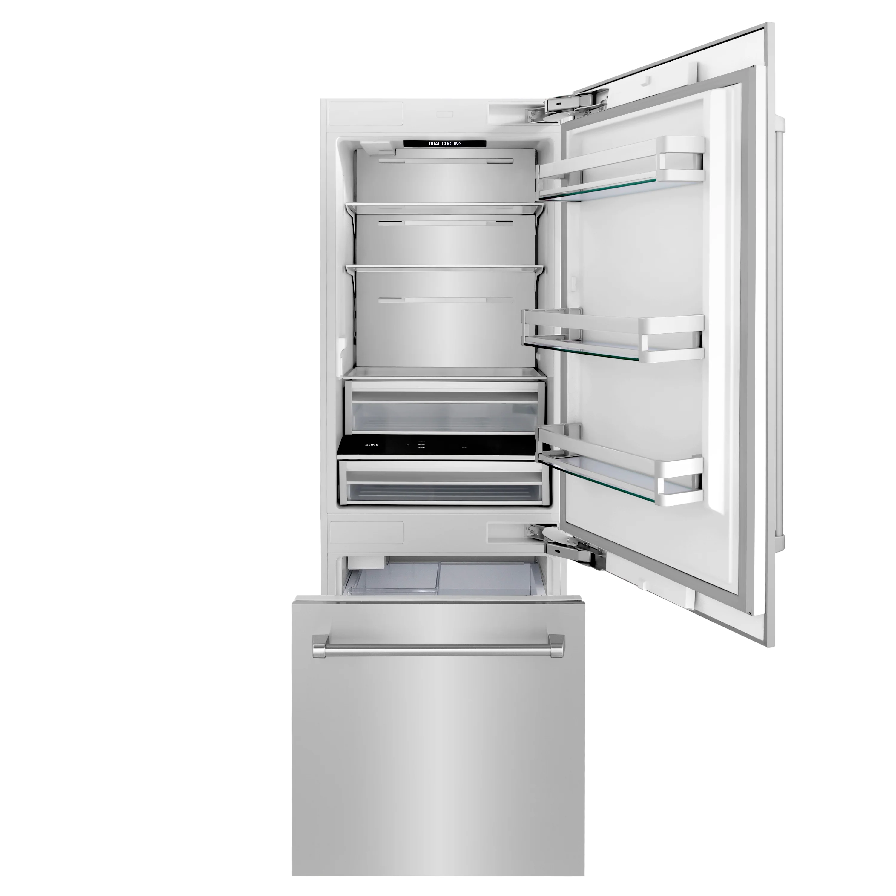 ZLINE 30 in. 16.1 cu. ft. Built-In Bottom Freezer Refrigerator with Water Dispenser and Ice Maker in Stainless Steel (RBIV-304-30) - Image 7