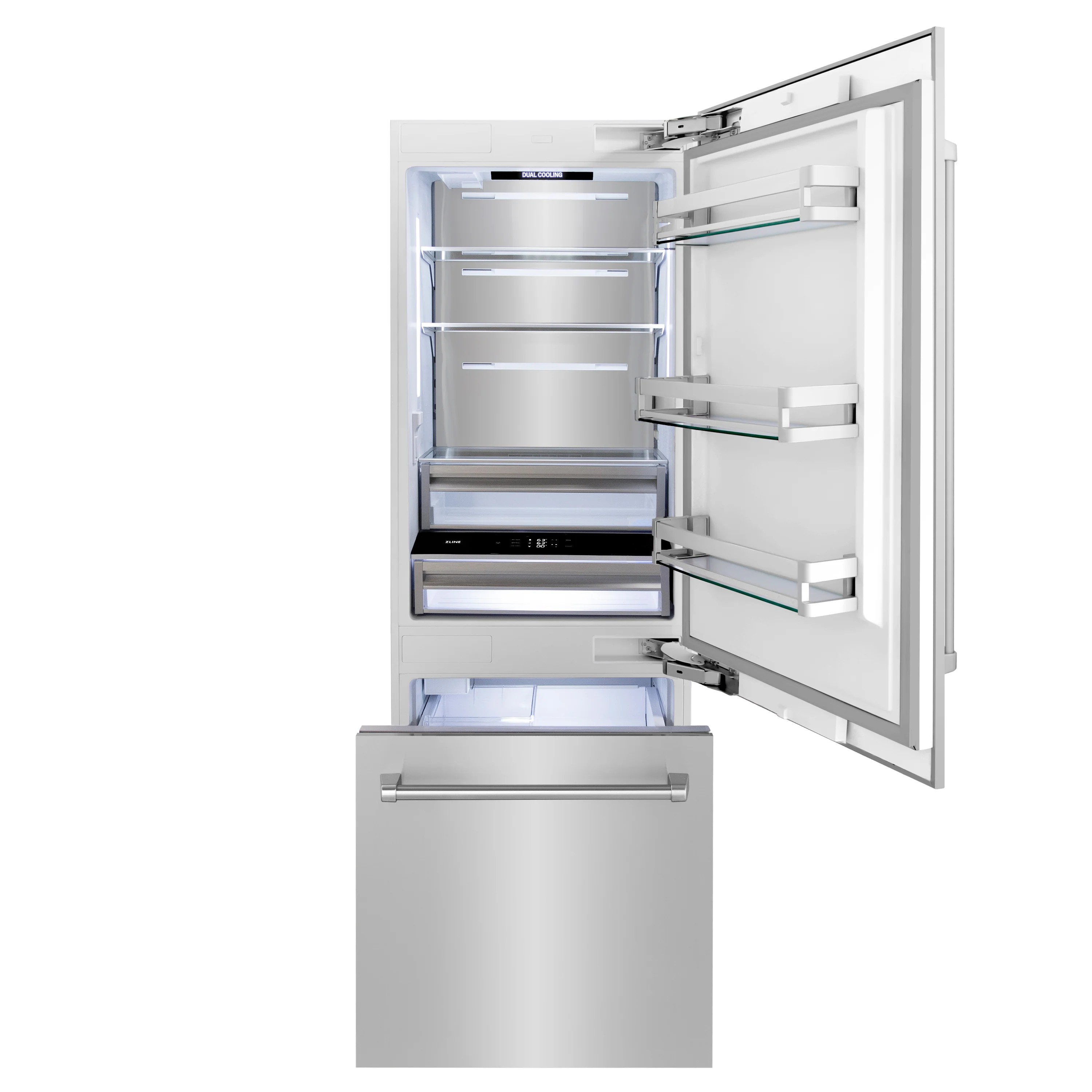 ZLINE 30 in. 16.1 cu. ft. Built-In Bottom Freezer Refrigerator with Water Dispenser and Ice Maker in Stainless Steel (RBIV-304-30) - Image 8