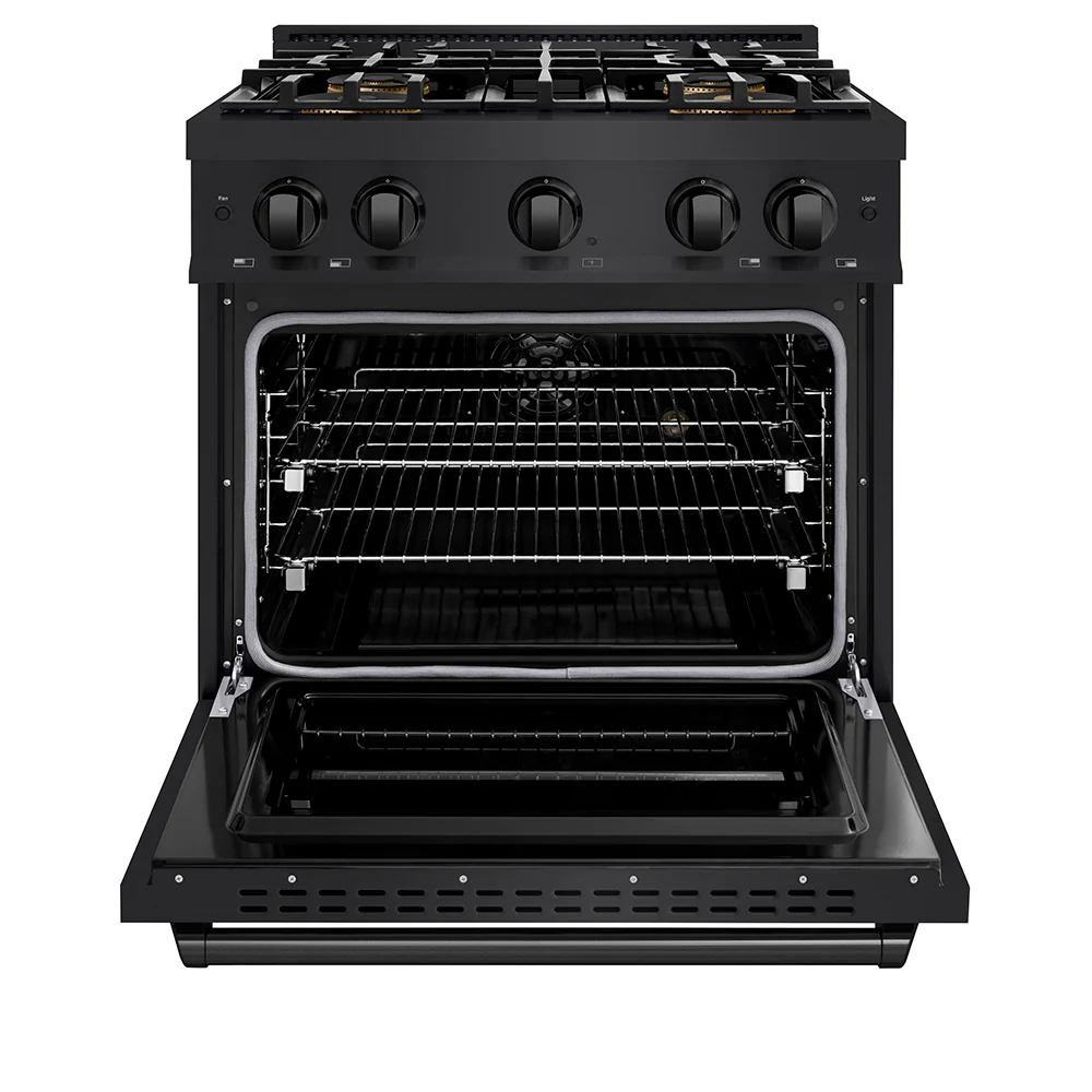 ZLINE 30 in. 4.2 cu. ft. Classic Dual Fuel Range with 4 Burner DuoPro™ Cooktop and Electric Convection Oven in Black Stainless Steel (PCDRB-30) - Image 9