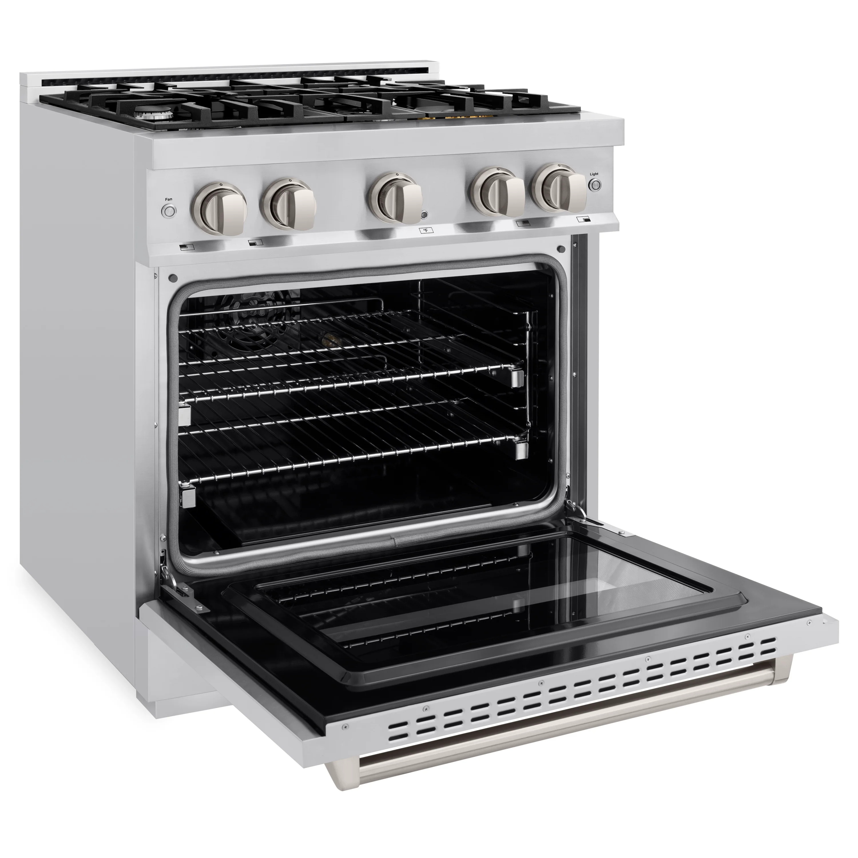 ZLINE 30 in. 4.2 cu. ft. Classic Dual Fuel Range with 4 Burner Gas Cooktop and Electric Convection Oven in Stainless Steel (CDR30) - Image 4