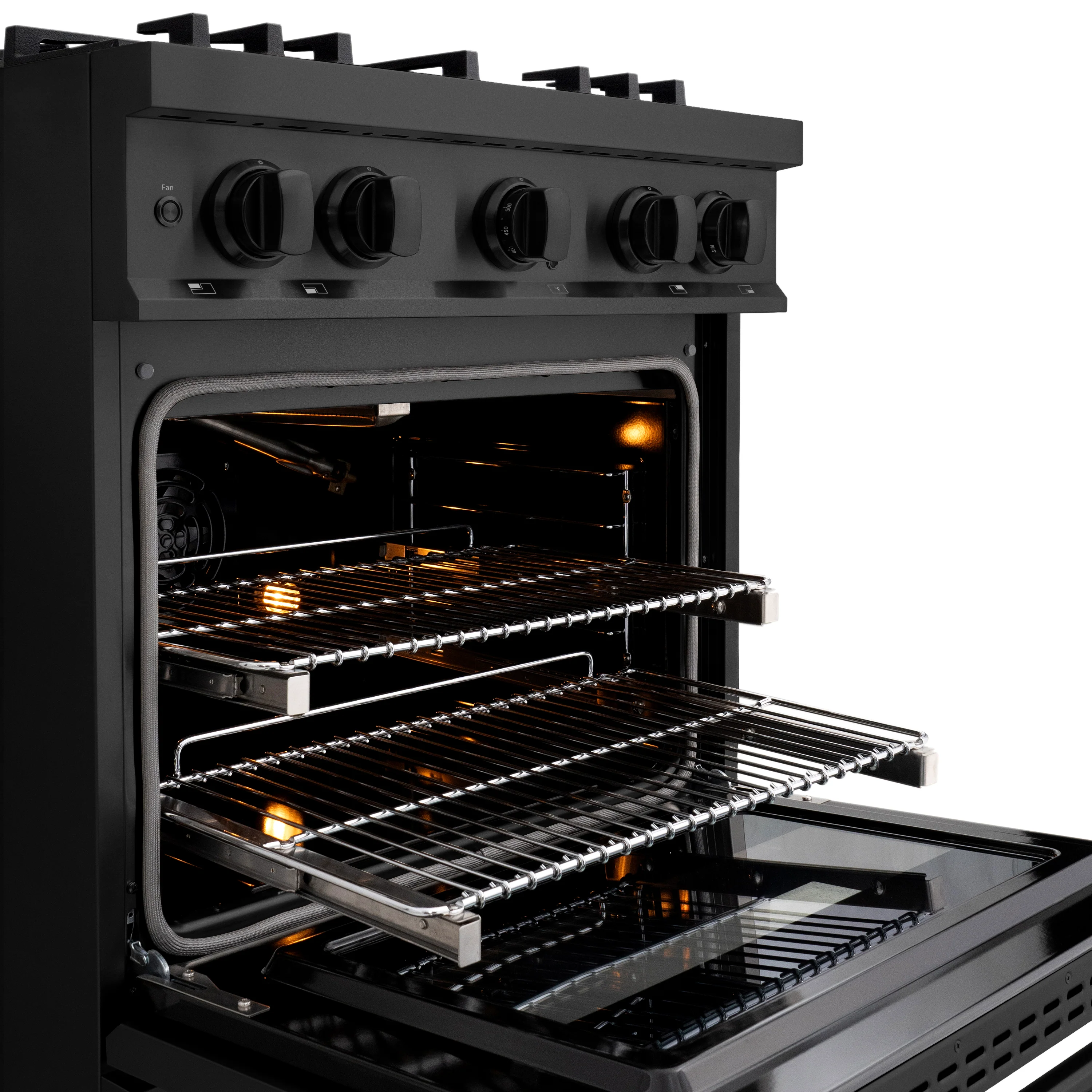 ZLINE 30 in. 4.2 cu. ft. Classic Gas Range with Convection Gas Oven in Black Stainless Steel with 4 Brass Burners (CGRB-BR-30) - Image 10