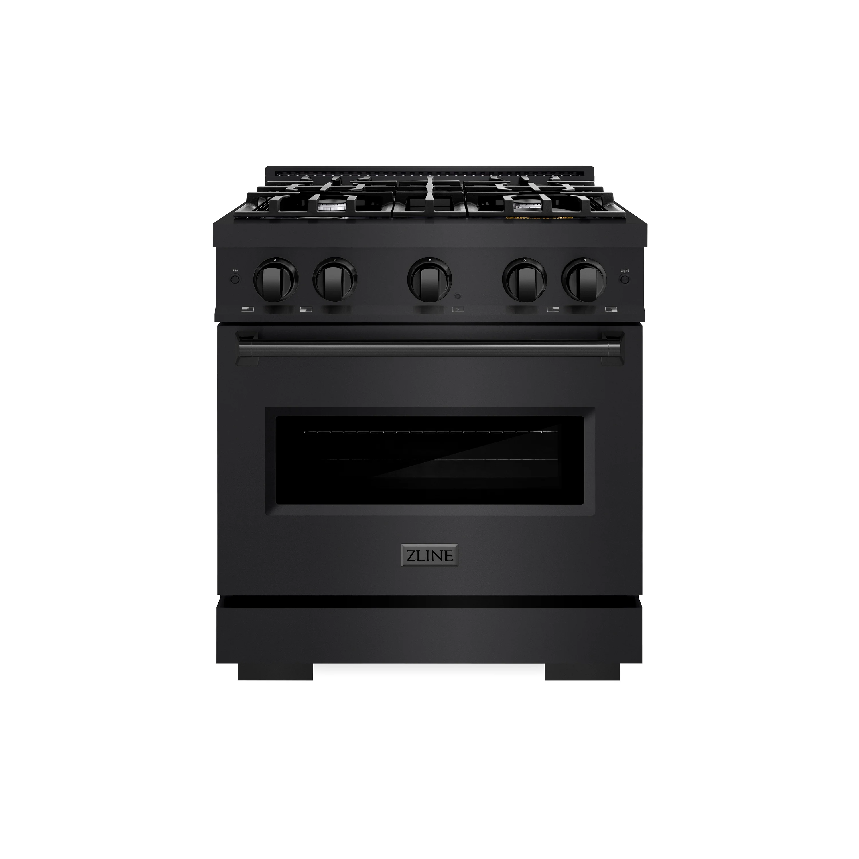 ZLINE 30 in. 4.2 cu. ft. Classic Gas Range with 4 Burner Cooktop and Convection Gas Oven in Black Stainless Steel (CGRB-30) - Image 2