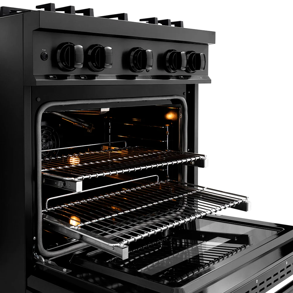 ZLINE 30 in. 4.2 cu. ft. Classic Gas Range with 4 Burner DuoPro™ Cooktop and Convection Gas Oven in Black Stainless Steel (PCGRB-30) - Image 19