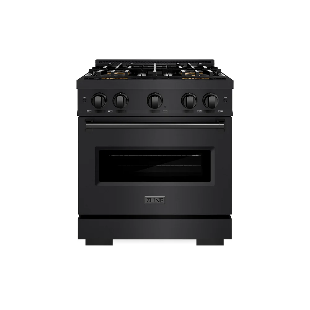 ZLINE 30 in. 4.2 cu. ft. Classic Gas Range with 4 Burner DuoPro™ Cooktop and Convection Gas Oven in Black Stainless Steel (PCGRB-30) - Image 7
