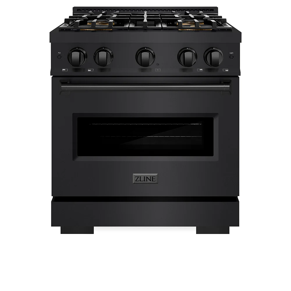 ZLINE 30 in. 4.2 cu. ft. Classic Gas Range with 4 Burner DuoPro™ Cooktop and Convection Gas Oven in Black Stainless Steel (PCGRB-30) - Image 8