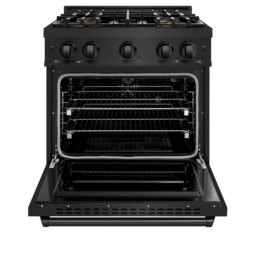ZLINE 30 in. 4.2 cu. ft. Classic Gas Range with 4 Burner DuoPro™ Cooktop and Convection Gas Oven in Black Stainless Steel (PCGRB-30) - Image 9