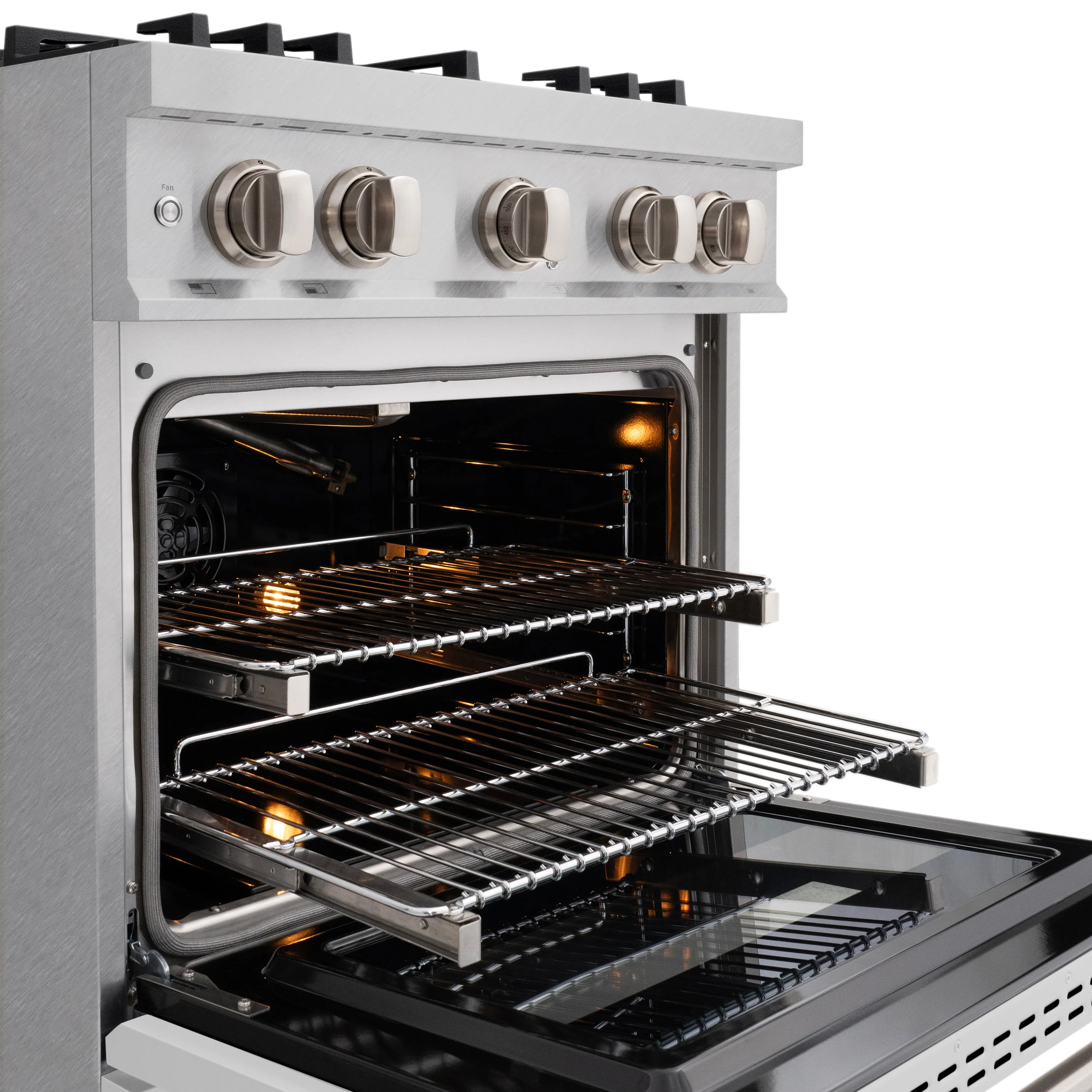 ZLINE 30 in. 4.2 cu. ft. Classic Gas Range with 4 Burner Cooktop and Convection Gas Oven in Satin Stainless Steel with White Matte Door (CGRS-WM-30) - Image 10