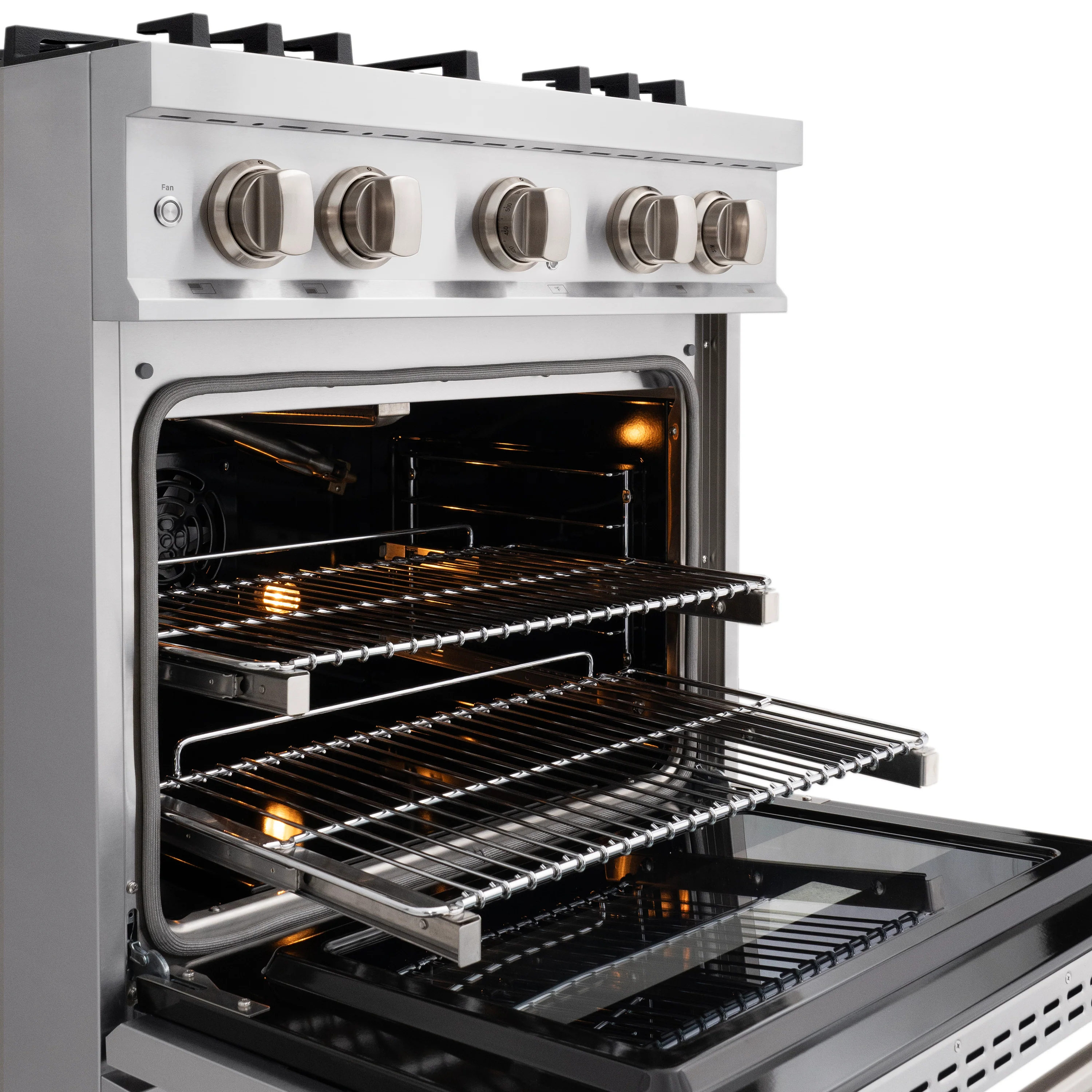 ZLINE 30 in. 4.2 cu. ft. Classic Gas Range with Convection Gas Oven in Stainless Steel with 4 Brass Burners (CGR-BR-30) - Image 5