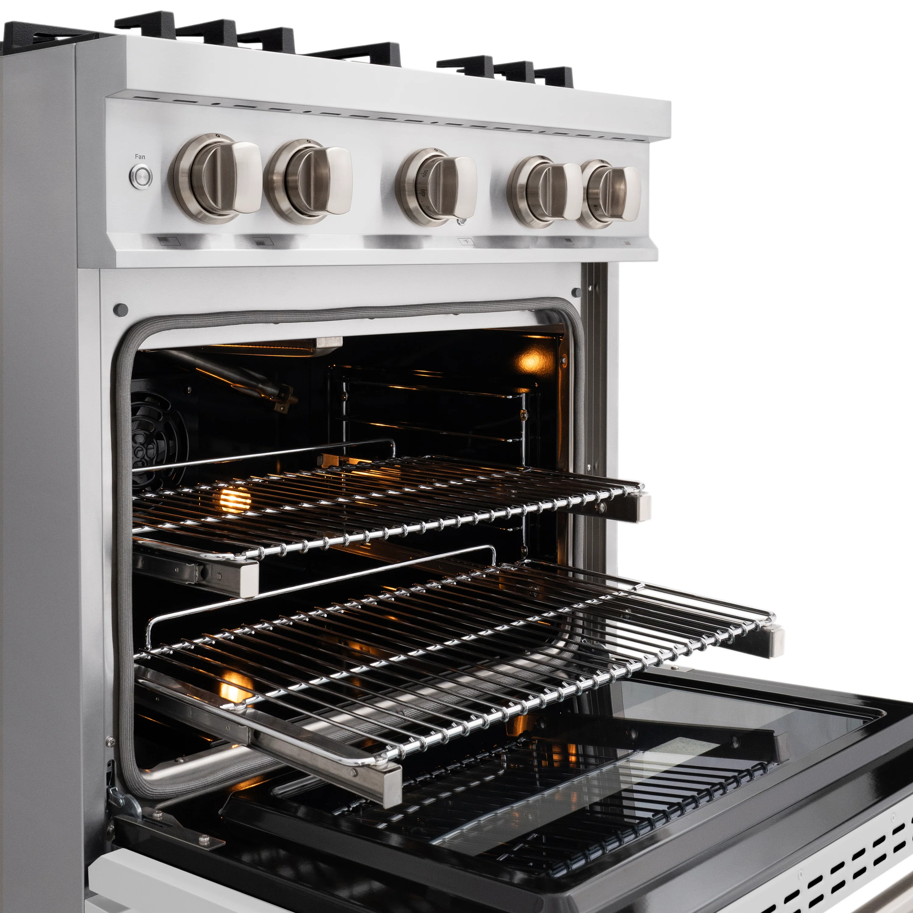ZLINE 30 in. 4.2 cu. ft. Classic Gas Range with 4 Burner Cooktop and Convection Gas Oven in Stainless Steel with White Matte Door (CGR-WM-30) - Image 8