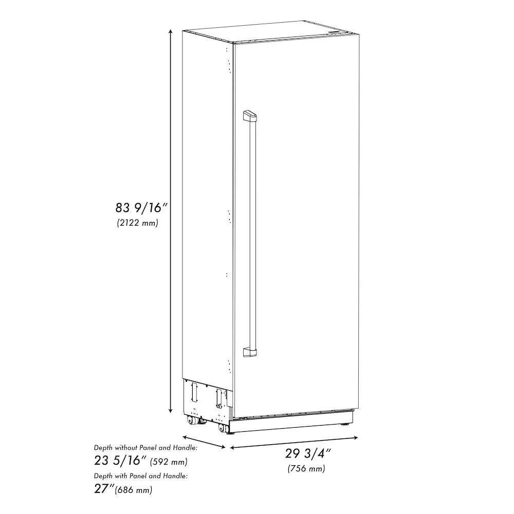 ZLINE 30 in. 16.7 cu. ft. Column Refrigerator in Stainless Steel with Graphite Gray Interior (RCRV-304-30) - Image 10