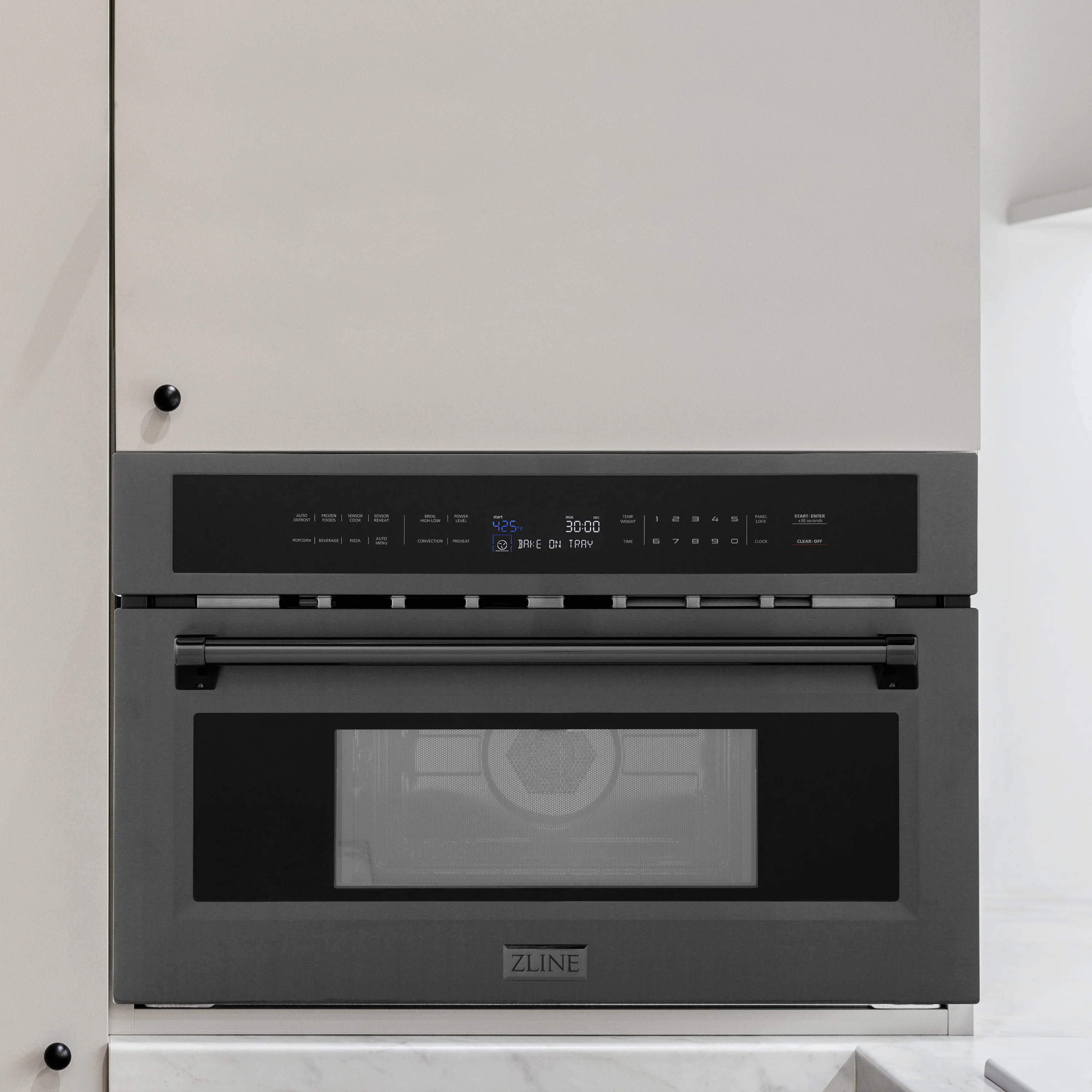 ZLINE 30” 1.6 cu ft. Built-in Convection Microwave Oven in Black Stainless Steel with Speed and Sensor Cooking (MWO-30-BS) - Image 8