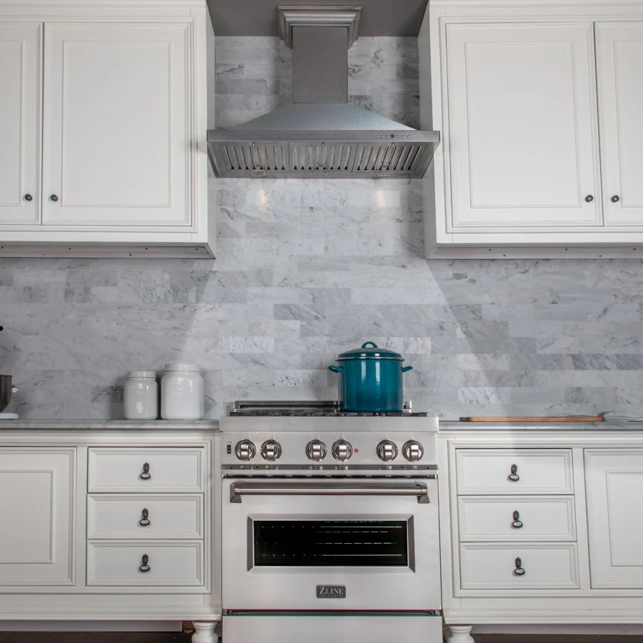 ZLINE 30 in. Designer Series Satin Stainless Steel Convertible Vent Wall Mount Range Hood (8KBS-30) - Image 5