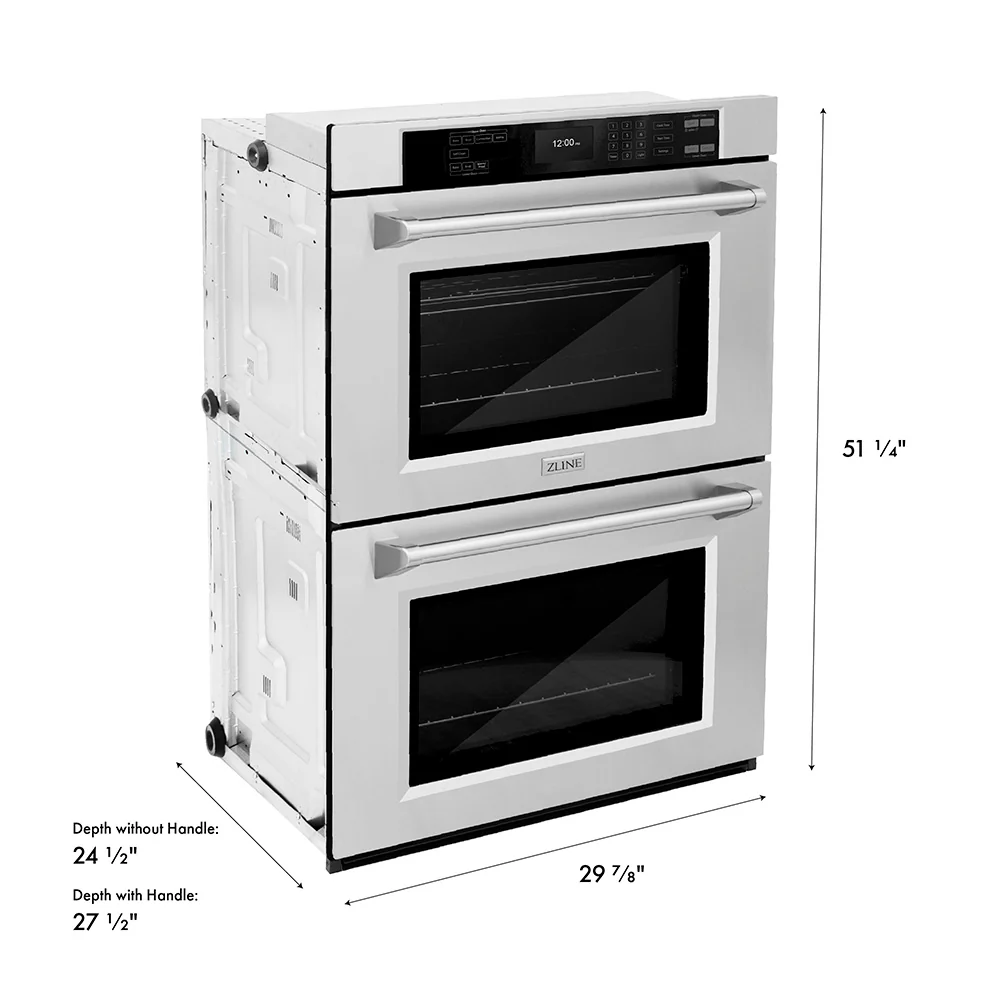 ZLINE 30 in. Professional True Convection Double Wall Oven with Air Fry and Self Clean in Stainless Steel (WAD-30) - Image 27