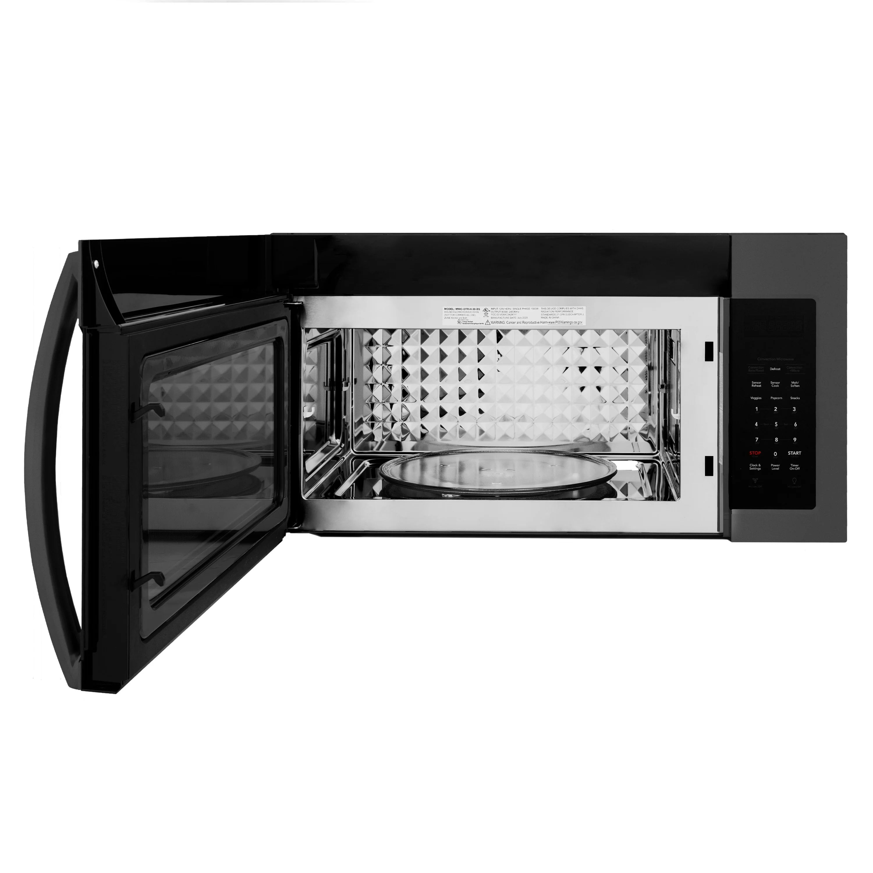 ZLINE 30 in. 1.5 cu. ft. Over-The-Range Convection Microwave Oven in Black Stainless Steel with Modern Handle and Sensor Cooking, Open Box-Great Condition - Image 5