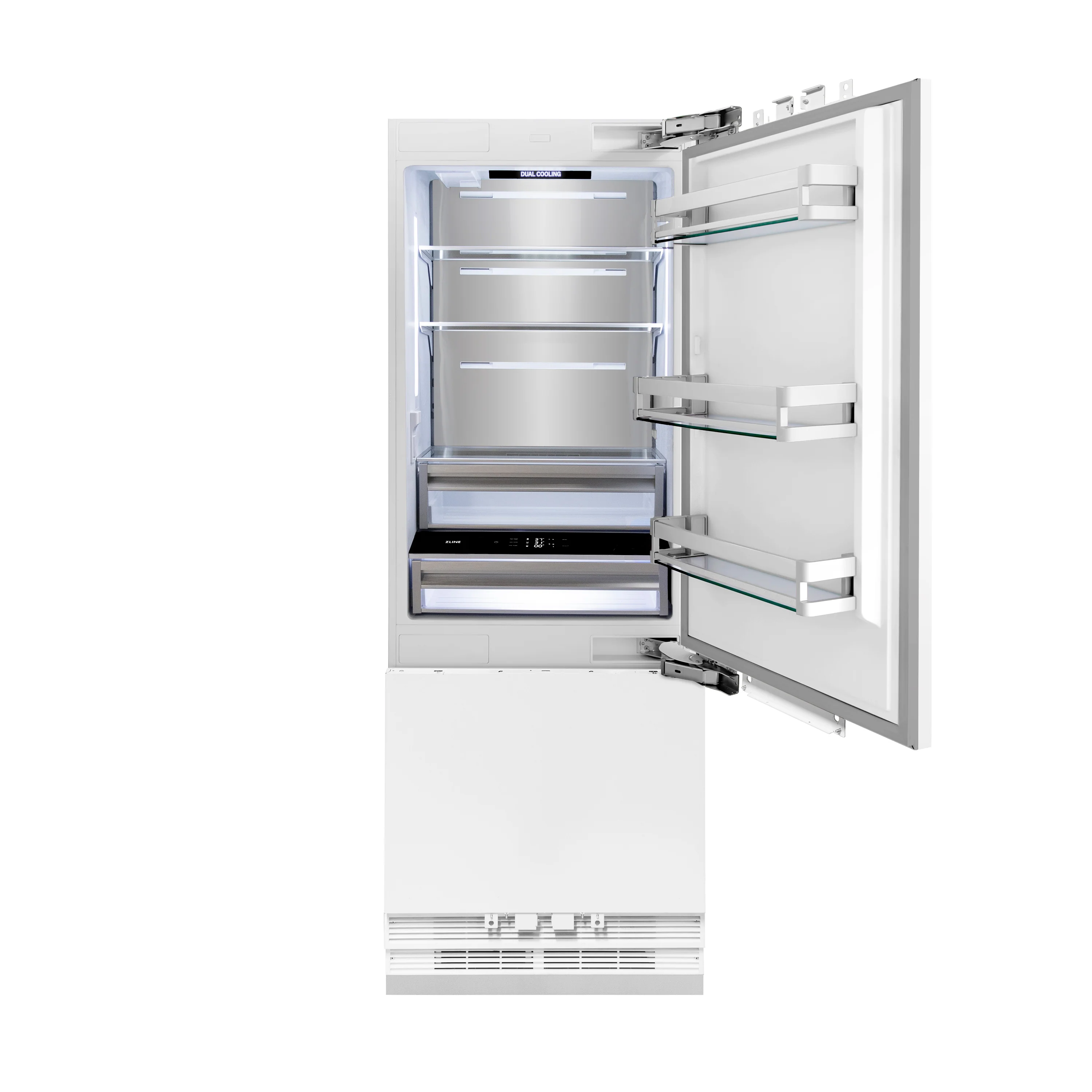 ZLINE 30 in. 16.1 cu. ft. Panel Ready Built-In Bottom Freezer Refrigerator with Water Dispenser and Ice Maker, Open Box-Good Condition - Image 2