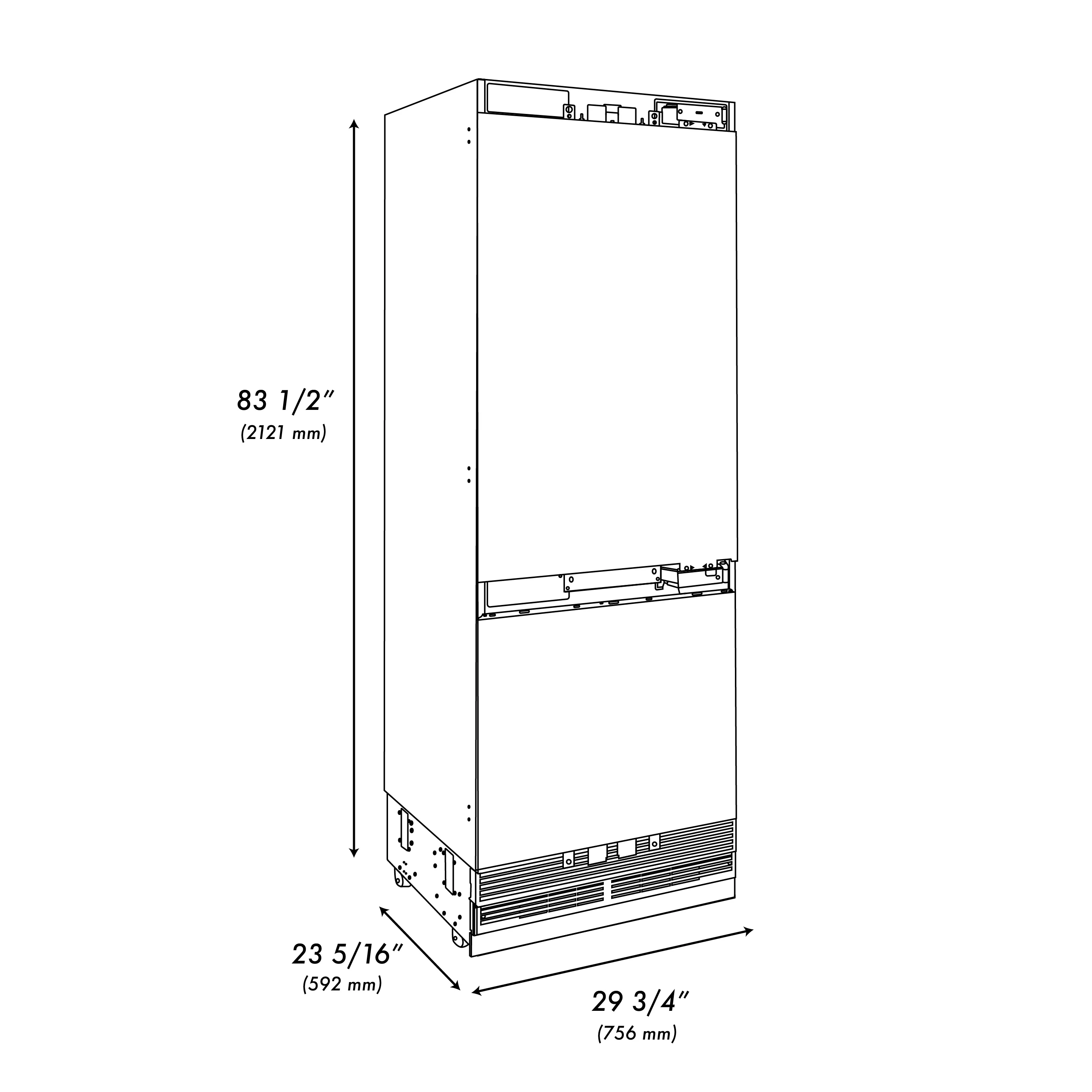 ZLINE 30 in. 16.1 cu. ft. Panel Ready Built-In Bottom Freezer Refrigerator with Water Dispenser and Ice Maker, Open Box-Good Condition - Image 21