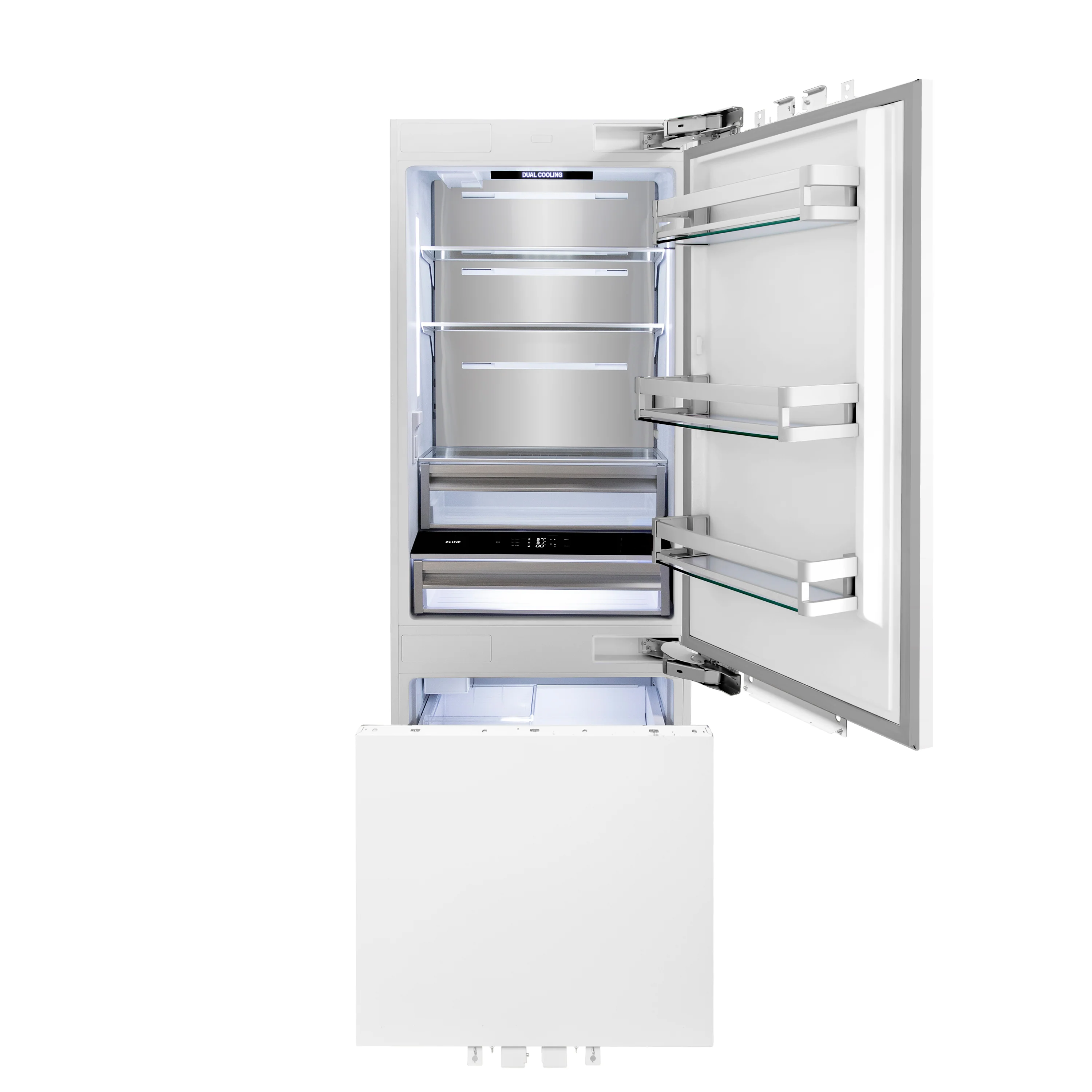 ZLINE 30 in. 16.1 cu. ft. Panel Ready Built-In Bottom Freezer Refrigerator with Water Dispenser and Ice Maker, Open Box-Good Condition - Image 6