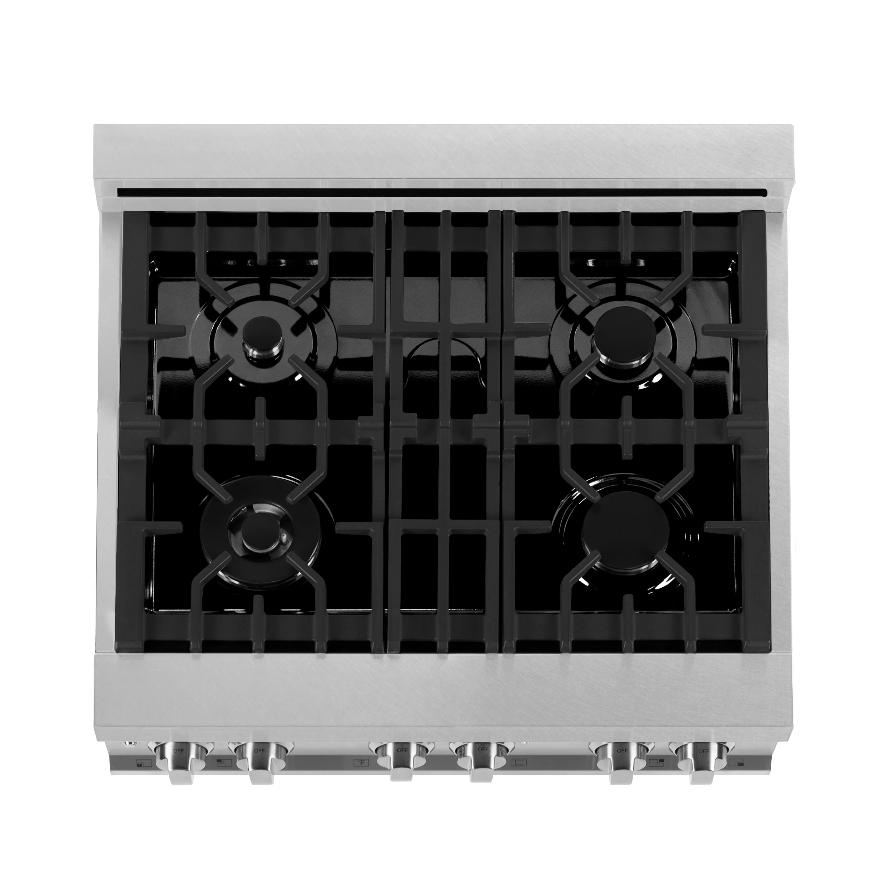 ZLINE 30 in. 4.0 cu. ft. Legacy Dual Fuel Range with Gas Cooktop and Electric Convection Oven in Satin Stainless Steel with 4 Brass Burners and Griddle (RAS-SN-BR-GR-30) - Image 4