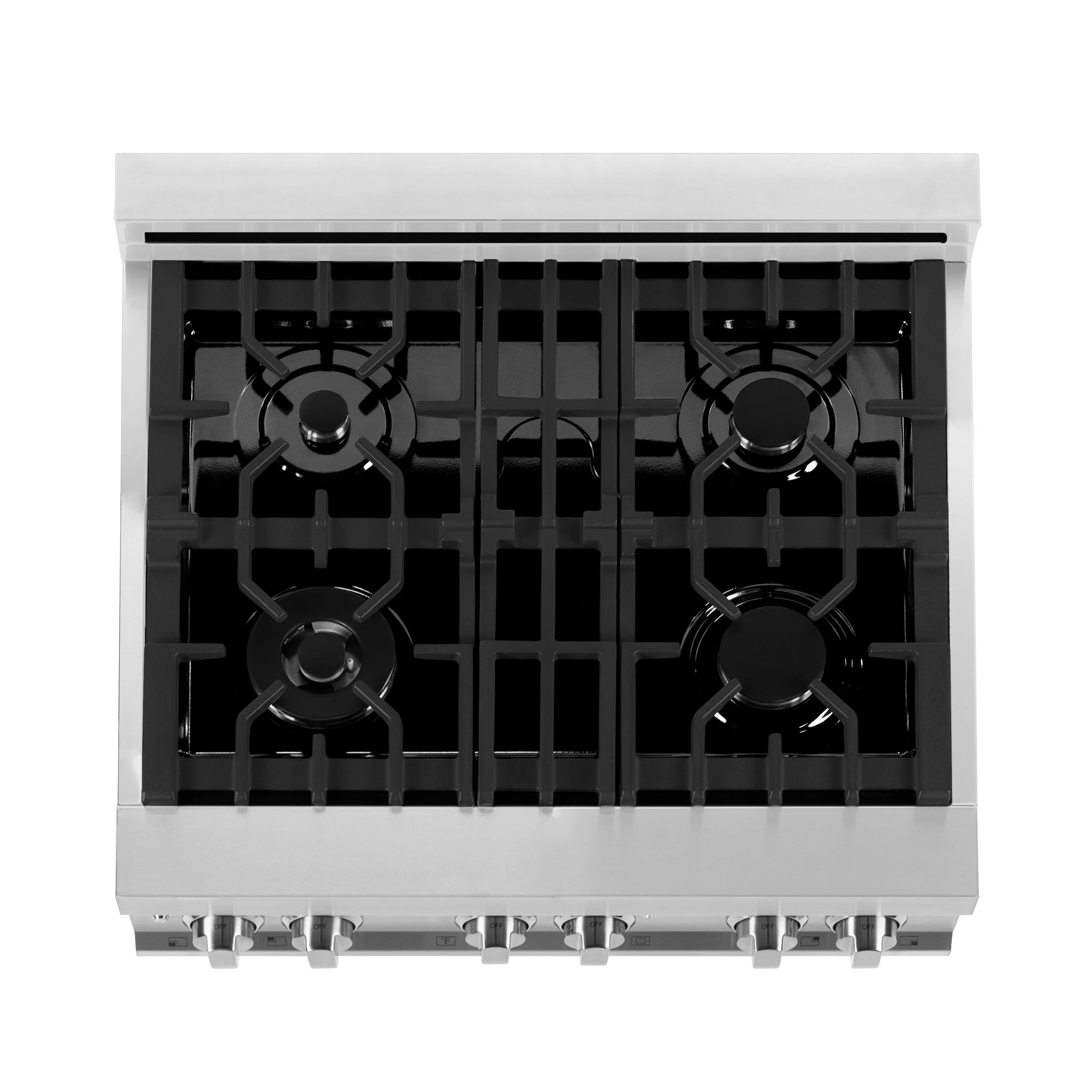 ZLINE 30 in. 4.0 cu. ft. Legacy Dual Fuel Range with 4 Burner Gas Cooktop and Electric Convection Oven in Stainless Steel with Griddle and White Matte Door (RA-WM-GR-30) - Image 8