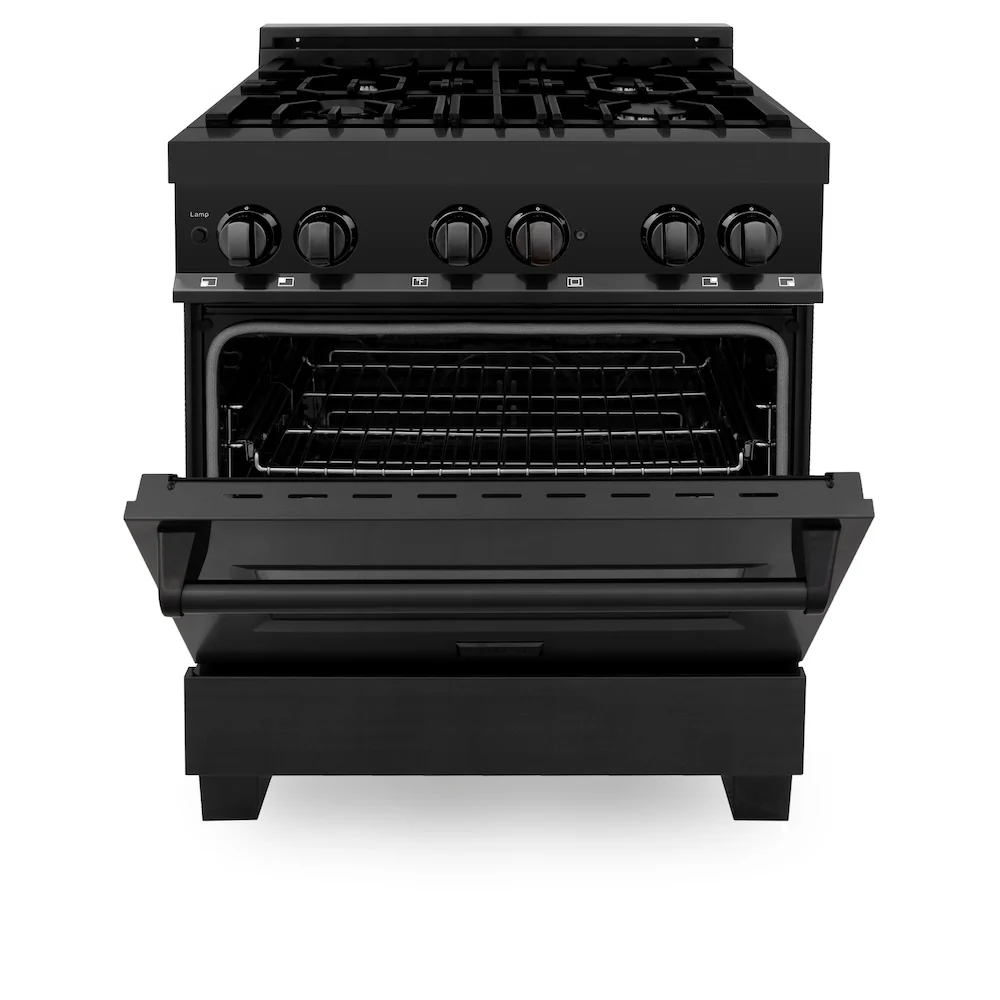 ZLINE 30 in. 4.0 cu. ft. Legacy Dual Fuel Range with 4 Burner Gas Cooktop and Electric Convection Oven in Black Stainless Steel, Open Box-Great Condition - Image 5
