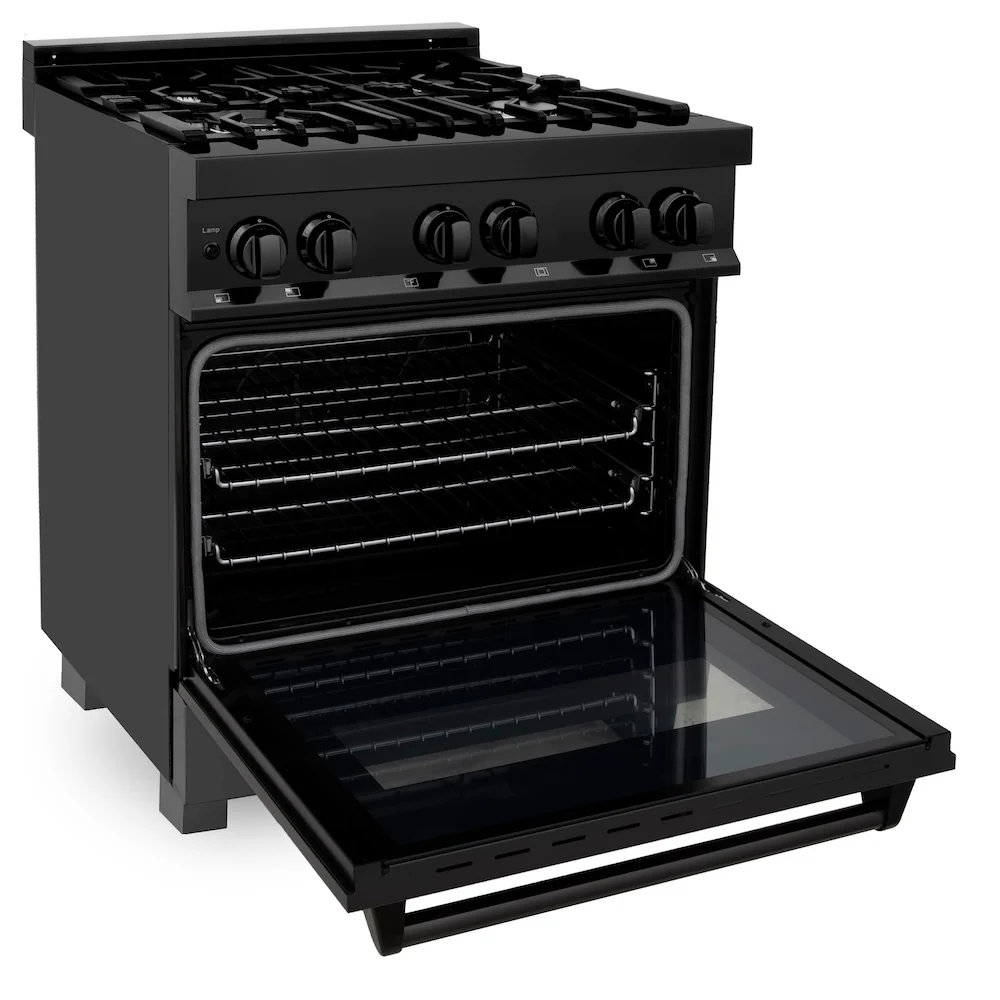 ZLINE 30 in. 4.0 cu. ft. Legacy Dual Fuel Range with 4 Burner Gas Cooktop and Electric Convection Oven in Black Stainless Steel, Open Box-Great Condition - Image 9