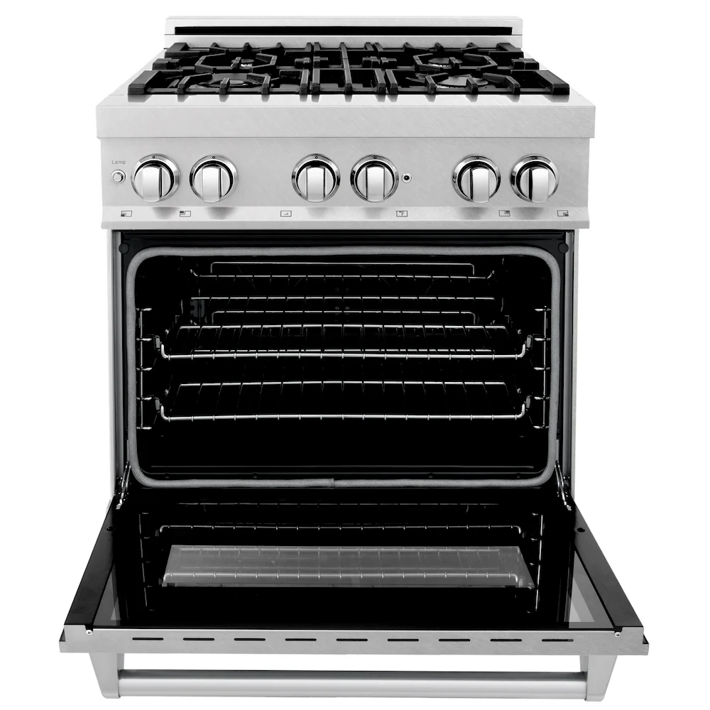 ZLINE 30 in. 4.0 cu. ft. Legacy Dual Fuel Range with 4 Burner Gas Cooktop and Electric Convection Oven in Satin Stainless Steel, Open Box-Great Condition - Image 5