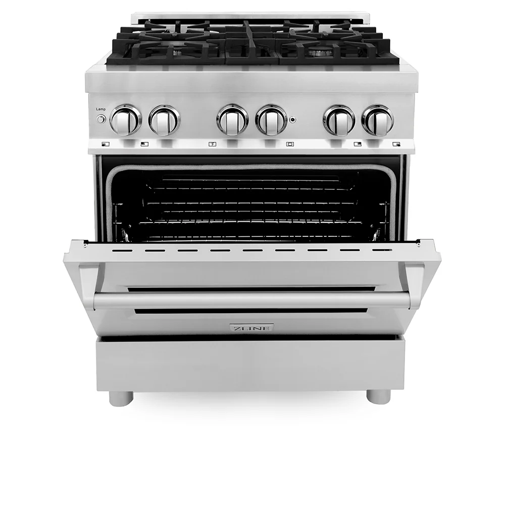 ZLINE 30 in. 4.0 cu. ft. Legacy Dual Fuel Range with 4 Burner Gas Cooktop and Electric Convection Oven in Stainless Steel, Open Box-Great Condition - Image 4