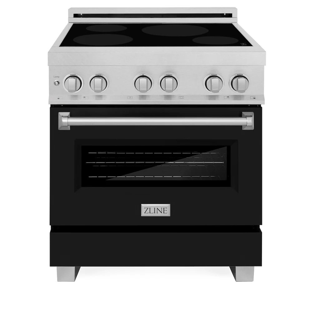 ZLINE 30 in. 4.0 cu. ft. Legacy Induction Range with 4 Element Cooktop and Electric Oven in Satin Stainless Steel and Black Matte Door, Open Box-Great Condition - Image 4