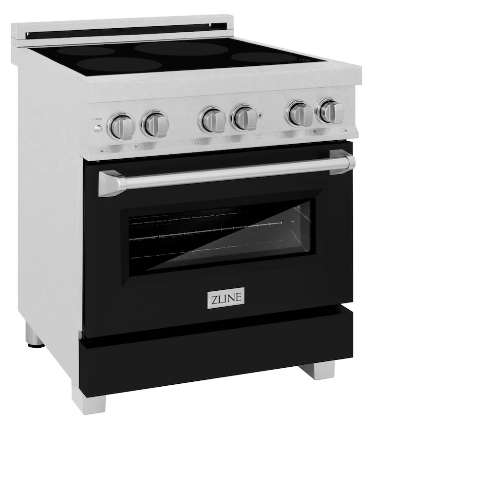 ZLINE 30 in. 4.0 cu. ft. Legacy Induction Range with 4 Element Cooktop and Electric Oven in Satin Stainless Steel and Black Matte Door, Open Box-Great Condition - Image 6