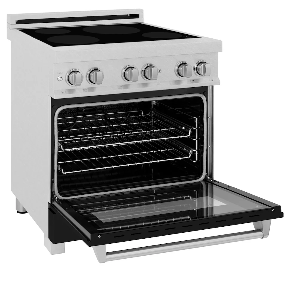 ZLINE 30 in. 4.0 cu. ft. Legacy Induction Range with 4 Element Cooktop and Electric Oven in Satin Stainless Steel and Black Matte Door, Open Box-Great Condition - Image 7