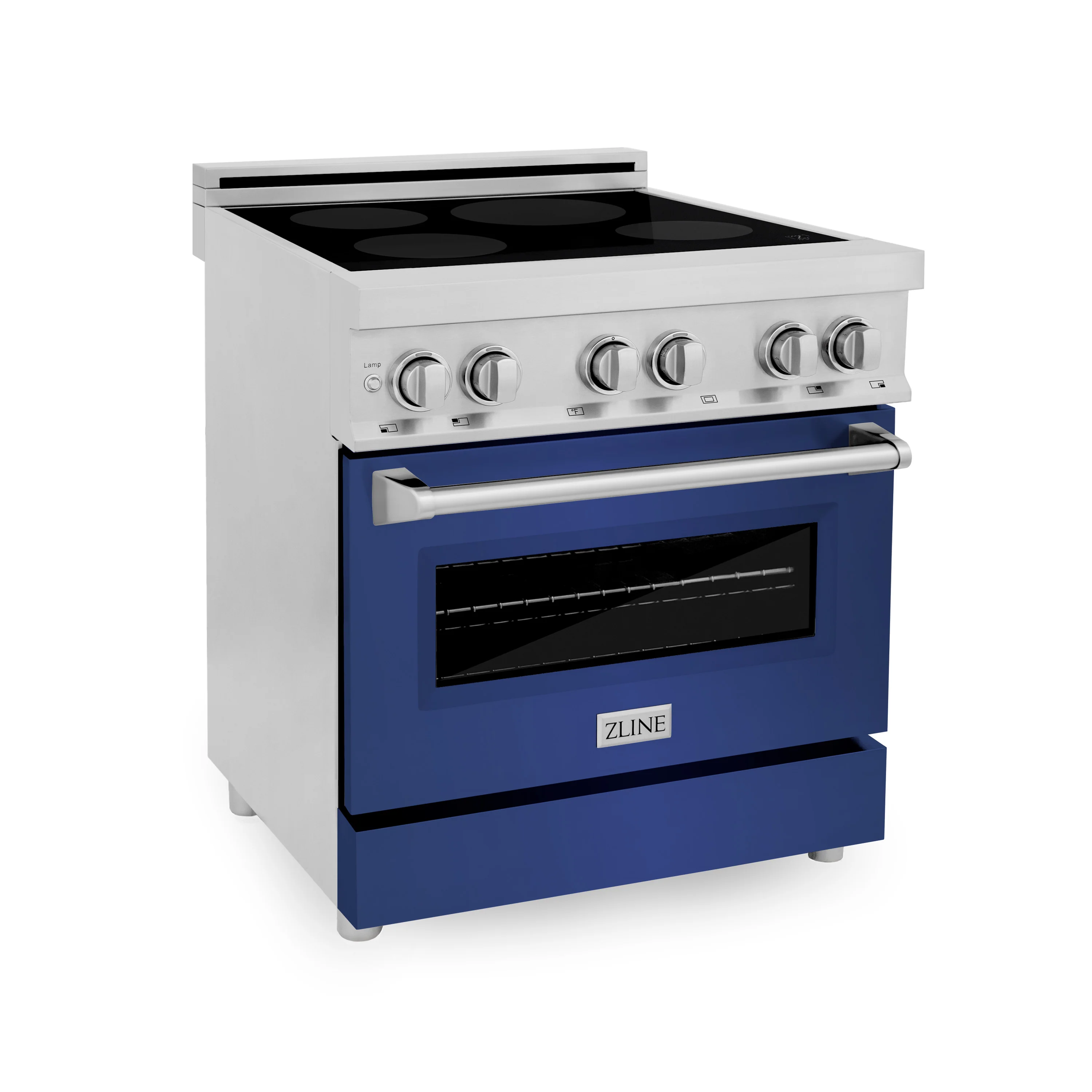 ZLINE 30 in. 4.0 cu. ft. Legacy Induction Range with 4 Element Cooktop and Electric Oven in Stainless Steel and Blue Matte Door, Open Box-Great Condition - Image 4