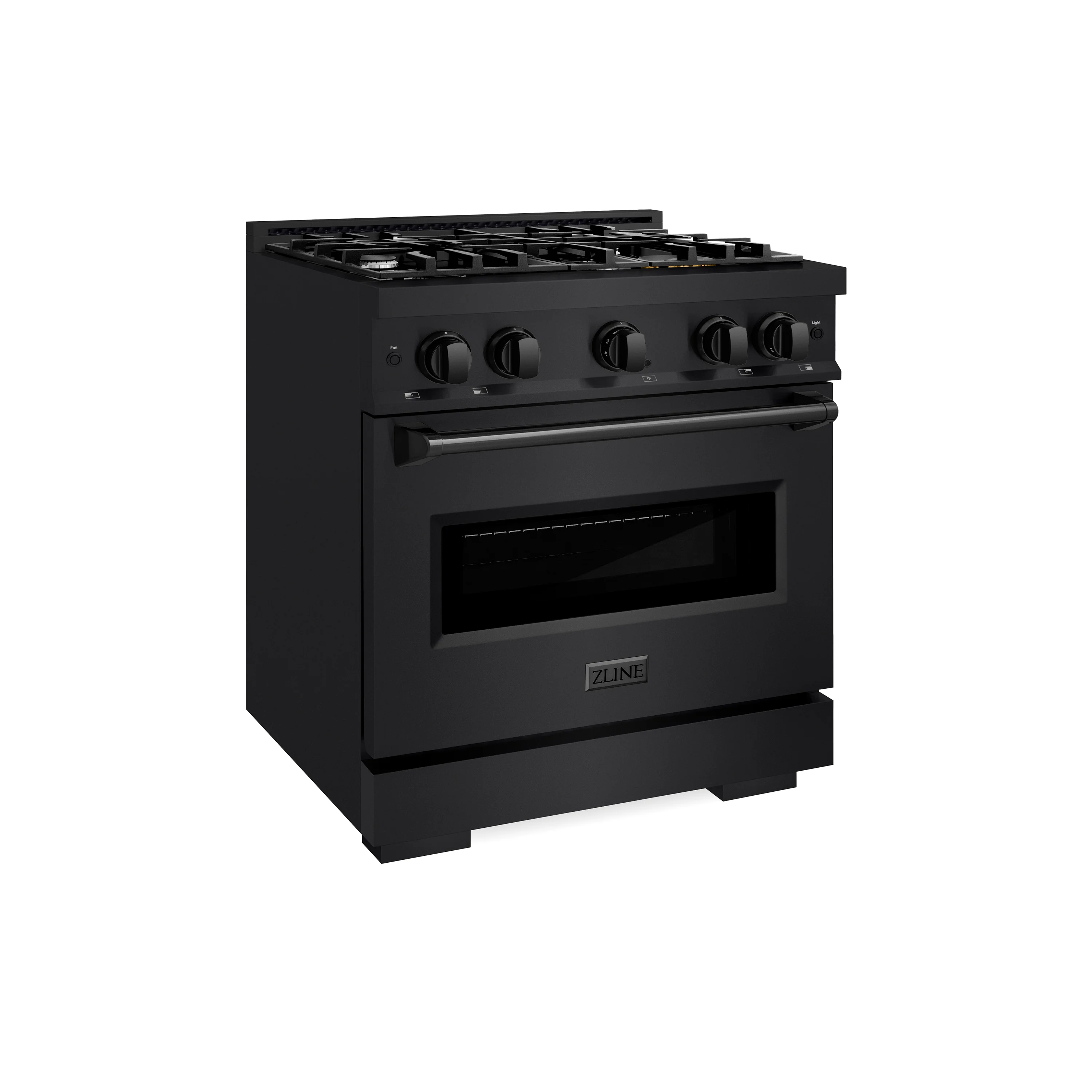 ZLINE 30 in. 4.2 cu. ft. Classic Dual Fuel Range with 4 Burner Gas Cooktop and Electric Convection Oven in Black Stainless Steel, Open Box-Great Condition