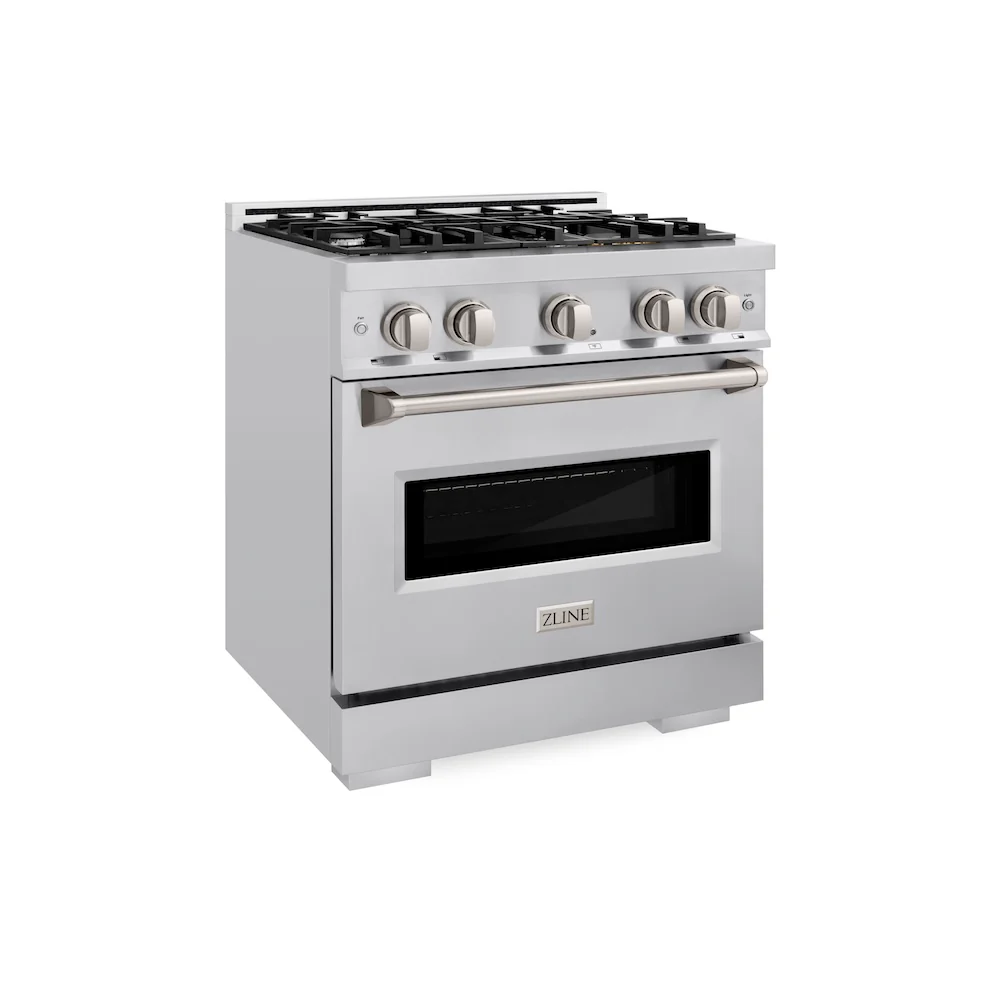 ZLINE 30 in. 4.2 cu. ft. Classic Gas Range with 4 Burner Cooktop and Convection Gas Oven in Stainless Steel, Open Box-Great Condition