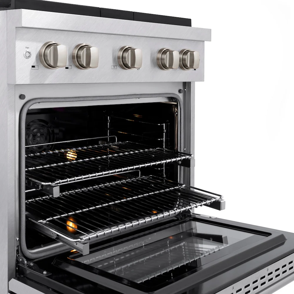 ZLINE 30 in. 4.2 cu. ft. Paramount Dual Fuel Range with 4 Burner Gas Cooktop and Electric Convection Oven in Satin Stainless Steel, Open Box-Great Condition - Image 9