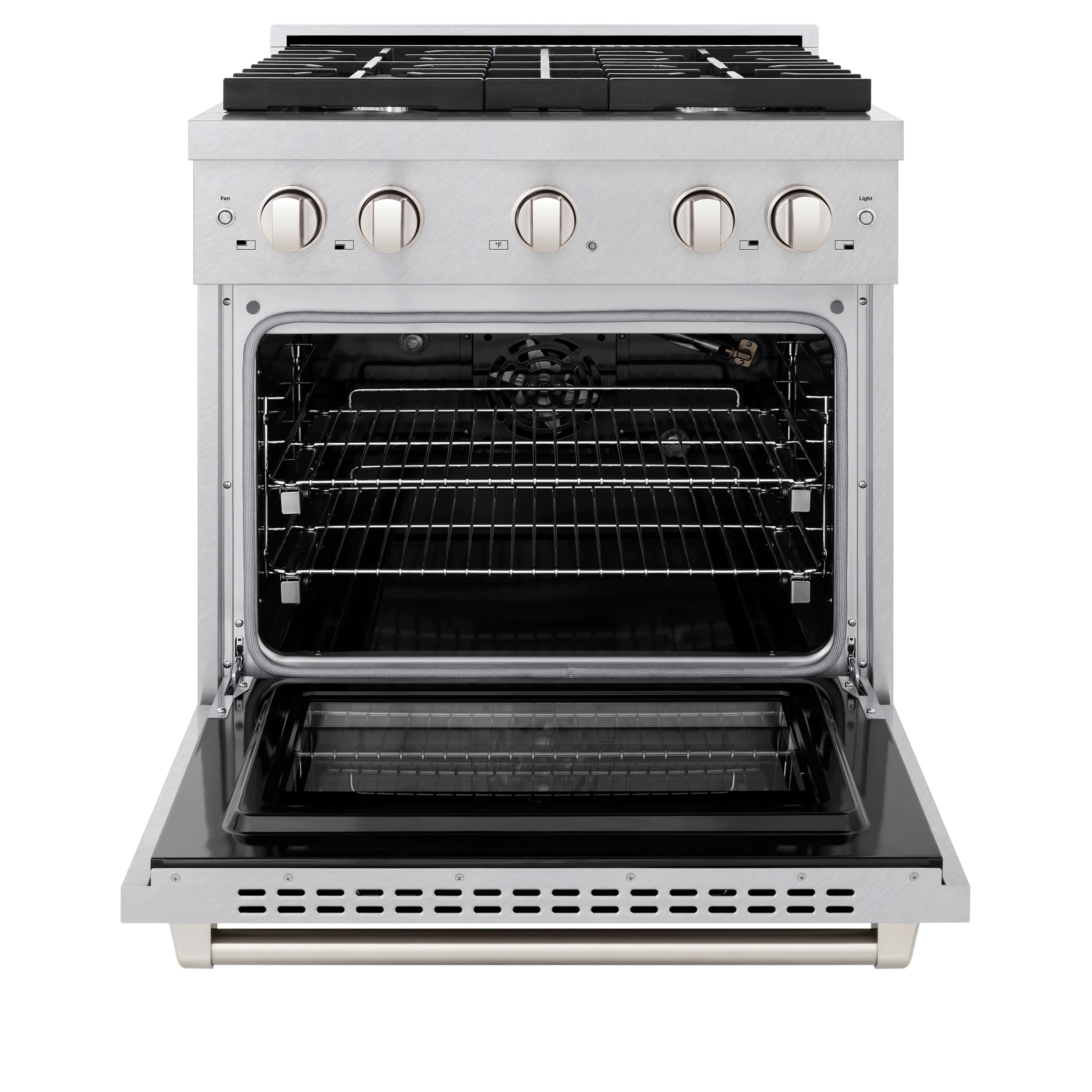 ZLINE 30 in. 4.2 cu. ft. Paramount Gas Range with 4 Burner Cooktop and Convection Gas Oven in Satin Stainless Steel, Open Box-Great Condition - Image 6